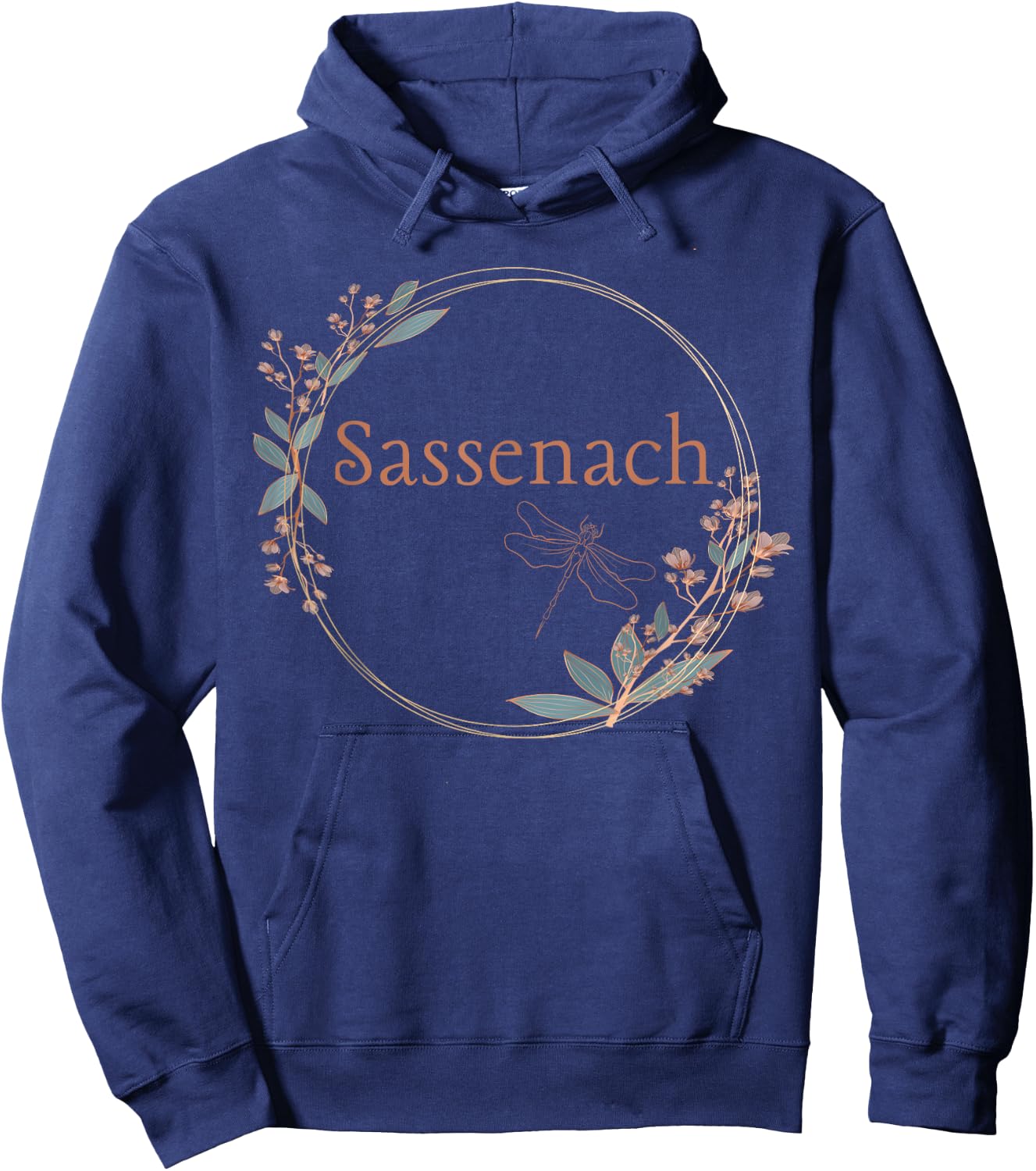 Sassenach Dragonfly Bohemian Wreath Hoodie - Hoodie | Navy