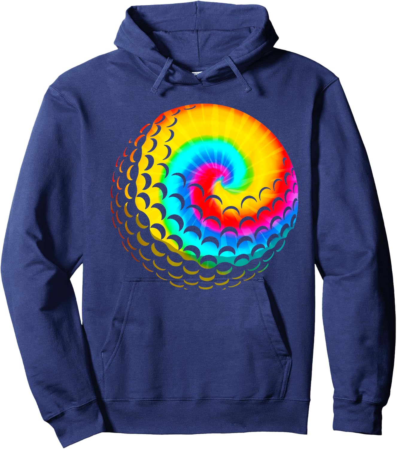 Cute Tie Dye Golf Gift Men Women Funny Rainbow Colored Ball Hoodie - Hoodie | Navy