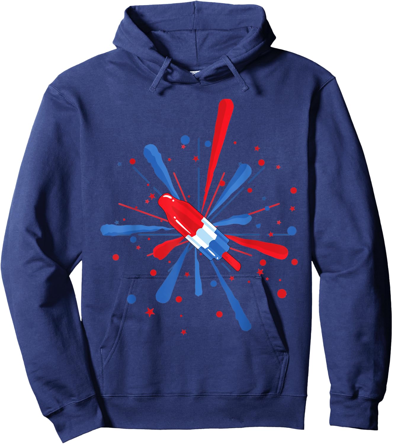 Fourth of July Fireworks Popsicle Hoodie - Hoodie | Navy