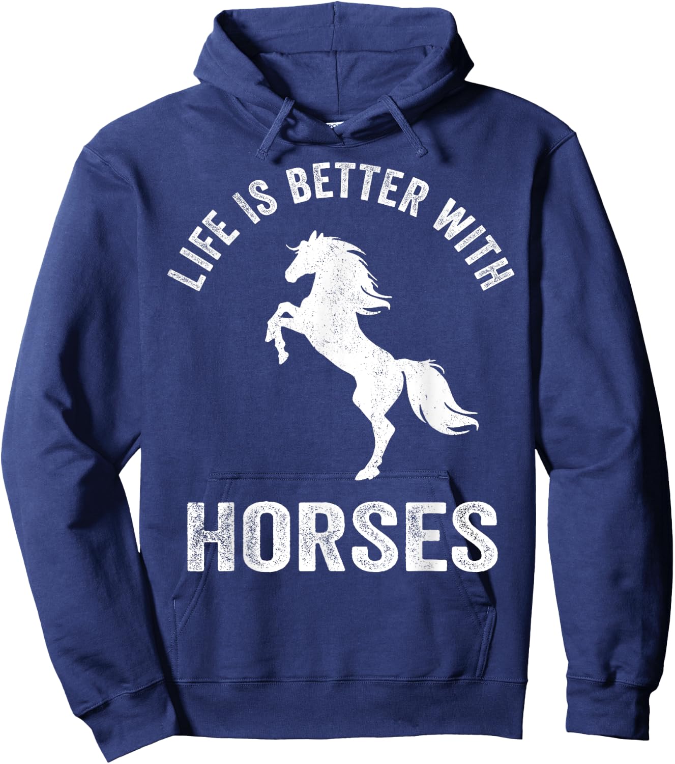 Cute Life Is Better With Horses Horseback Riding Shirt Hoodie - Hoodie | Navy