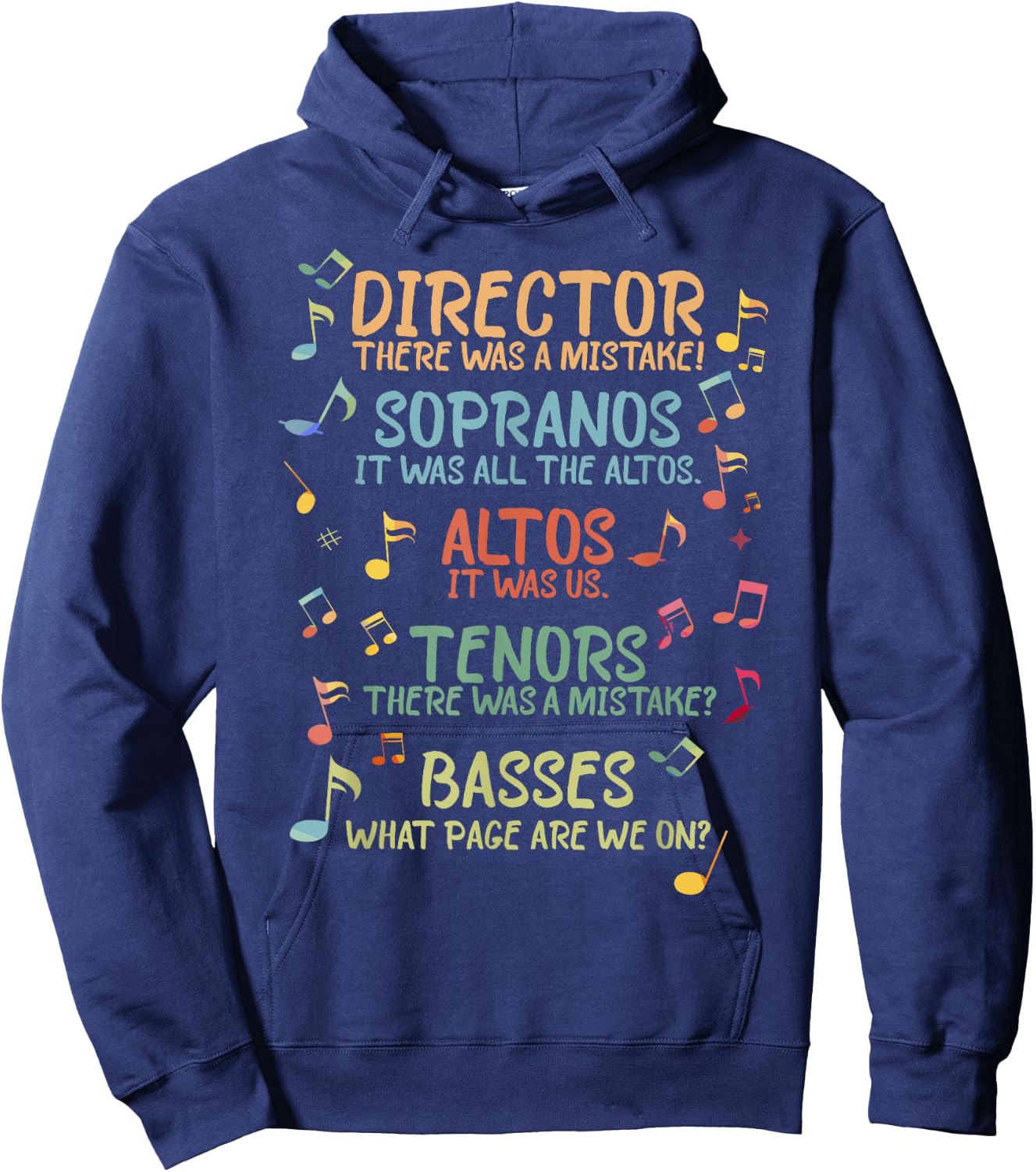 Choir Joke Design Funny Music Sanges Gift Men Women Hoodie - Hoodie | Navy