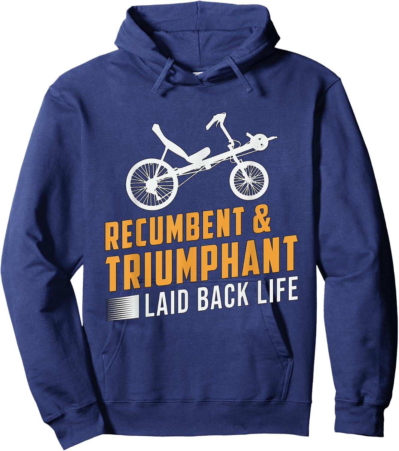 Trike Bike Recumbent & Triumphant Vintage Retro Tricycle Hoodie - Hoodie | Navy
