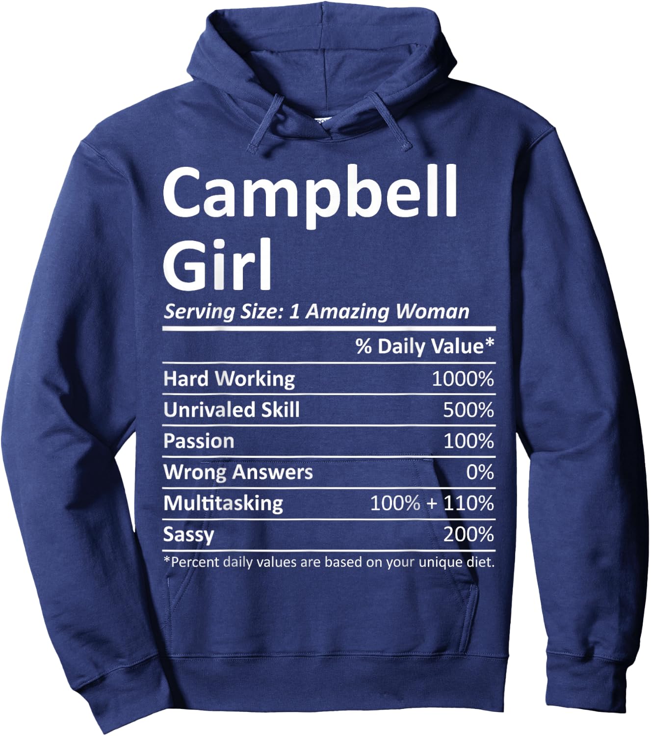 Campbell Girl CA California Funny City Home Roots USA Gift Hoodie - Hoodie | Navy