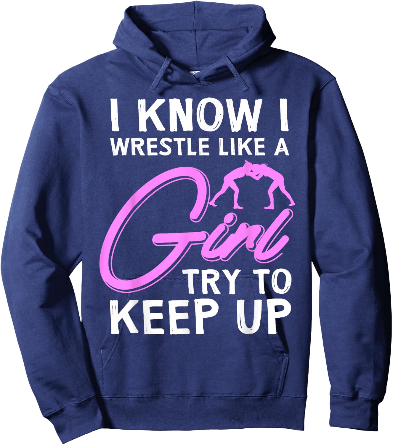 Funny Girl Wrestler Gift Cool Female Wrestling Lover Athlete Hoodie - Hoodie | Navy