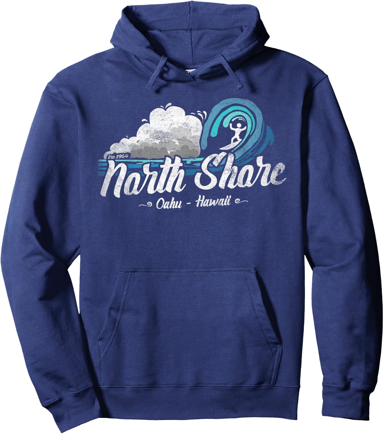 Vintage North Shore, Sunset Beach, Pipeline, Oahu, Hawaii Hoodie - Hoodie | Navy