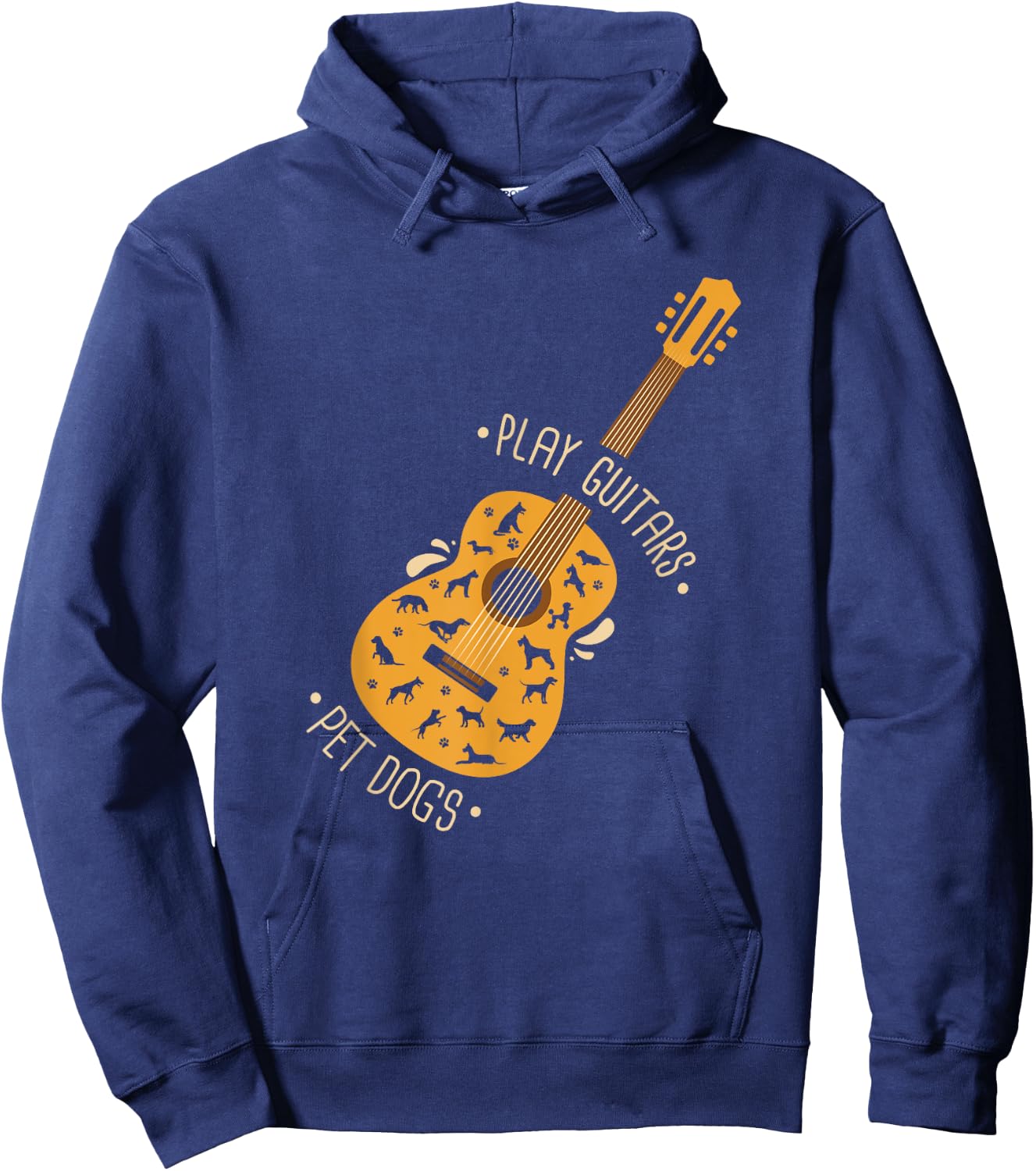 Play Guitars Pet Dogs I Dog And Music Lovers I Guitar Hoodie - Hoodie | Navy