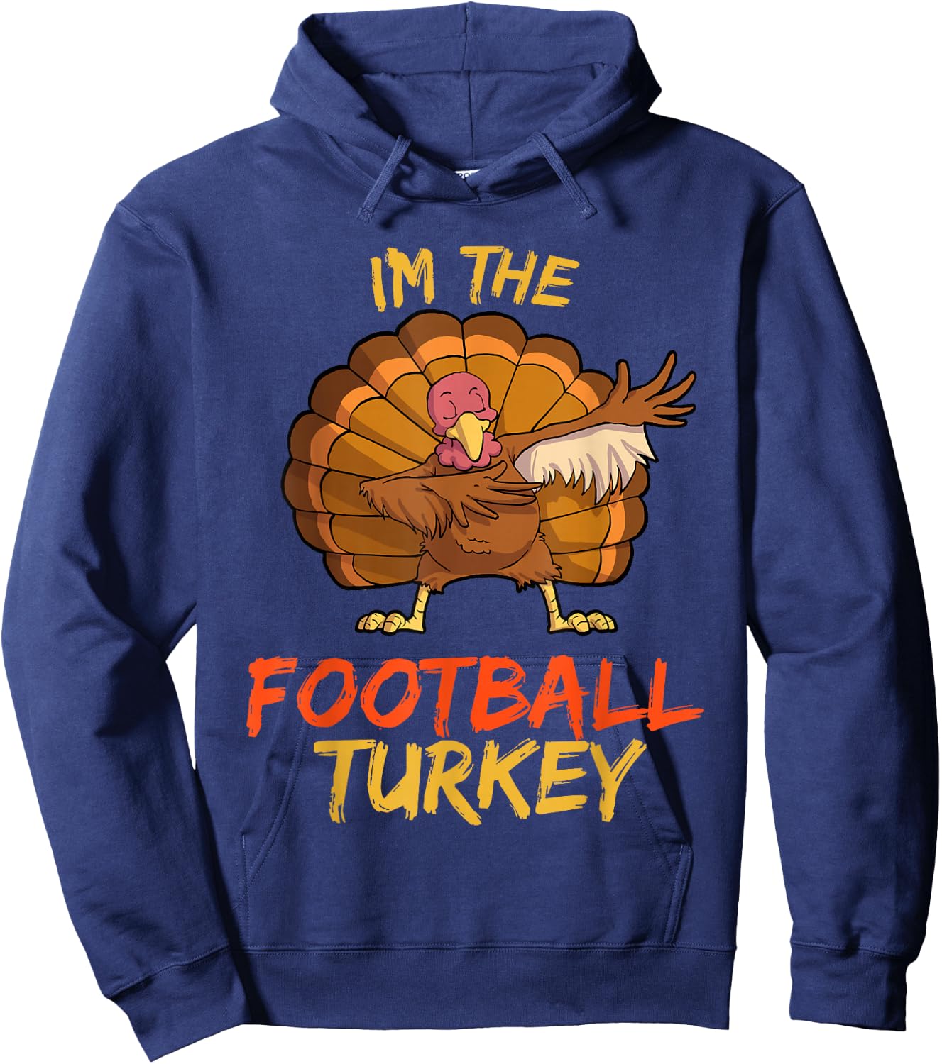 Football Turkey Matching Family Group Thanksgiving Party PJ Hoodie - Hoodie | Navy