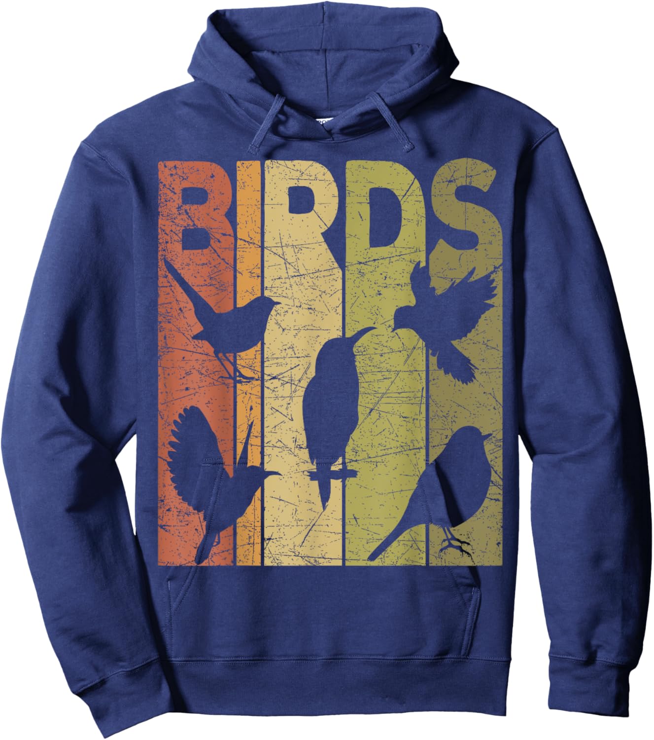 Birds Vintage Birdwatching Retro Ornithology Birdwatcher Hoodie - Hoodie | Navy