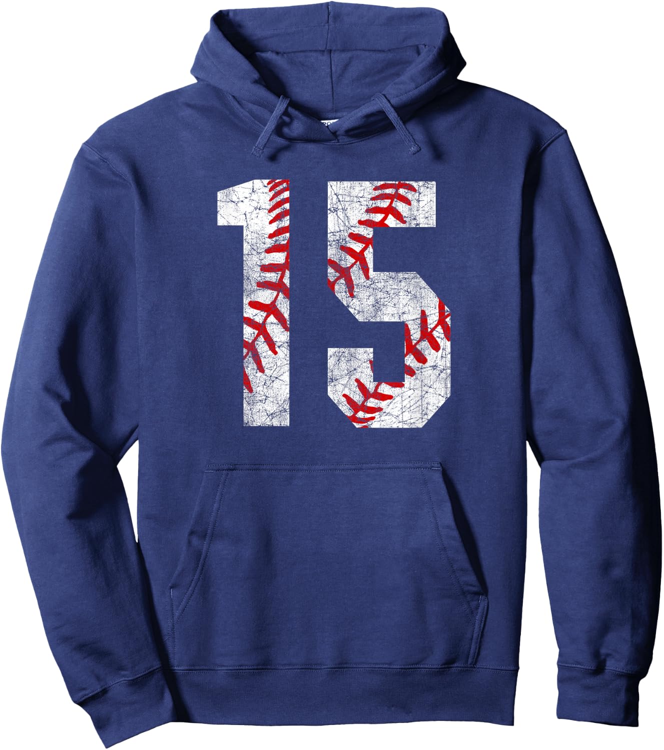 Vintage Baseball Mom #15 Jersey Baseball Favorite Player Hoodie - Hoodie | Navy