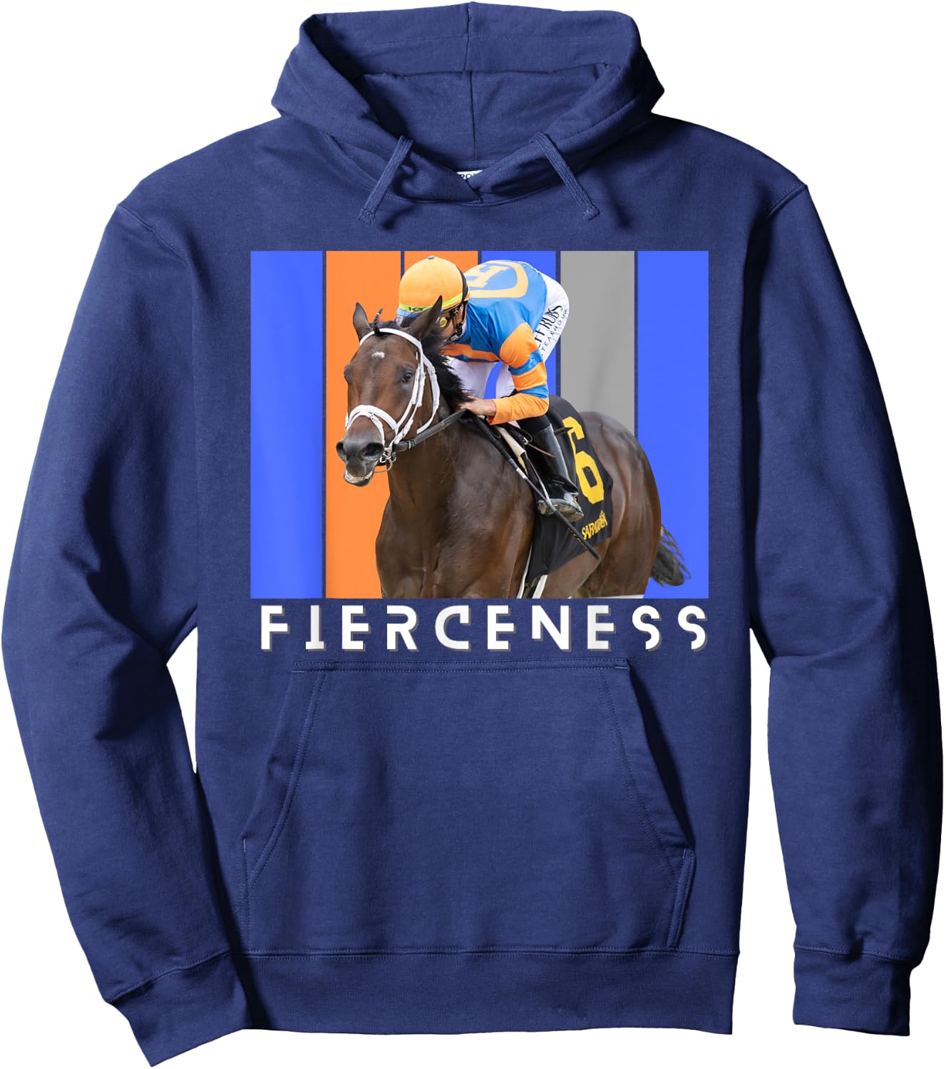 Fierceness Horse, Horse Racing Shirt, Del Mar, Santa Anita Hoodie - Hoodie | Navy