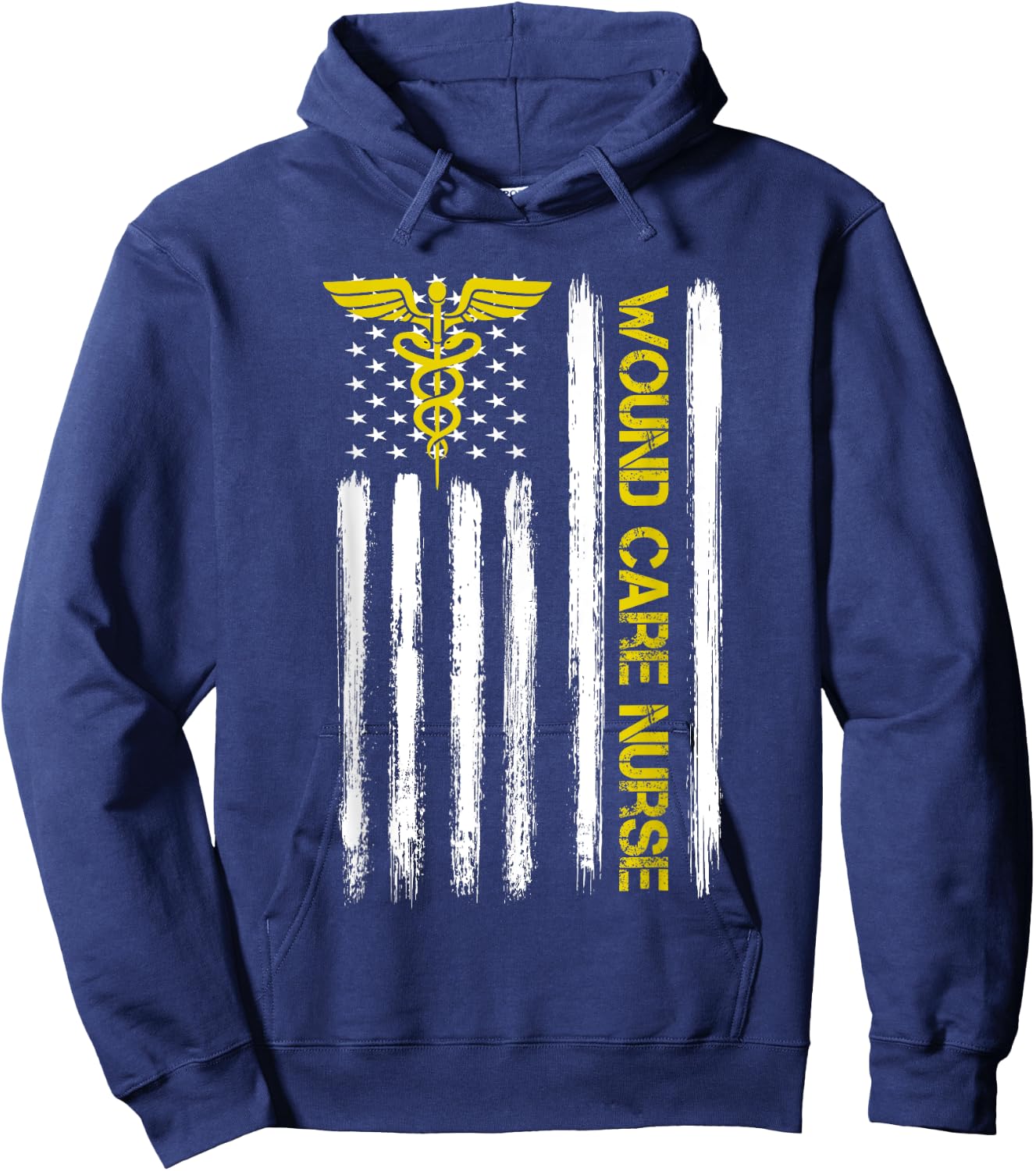 American Flag Wound Care Nurse | Nursing Department Wound Hoodie - Hoodie | Navy
