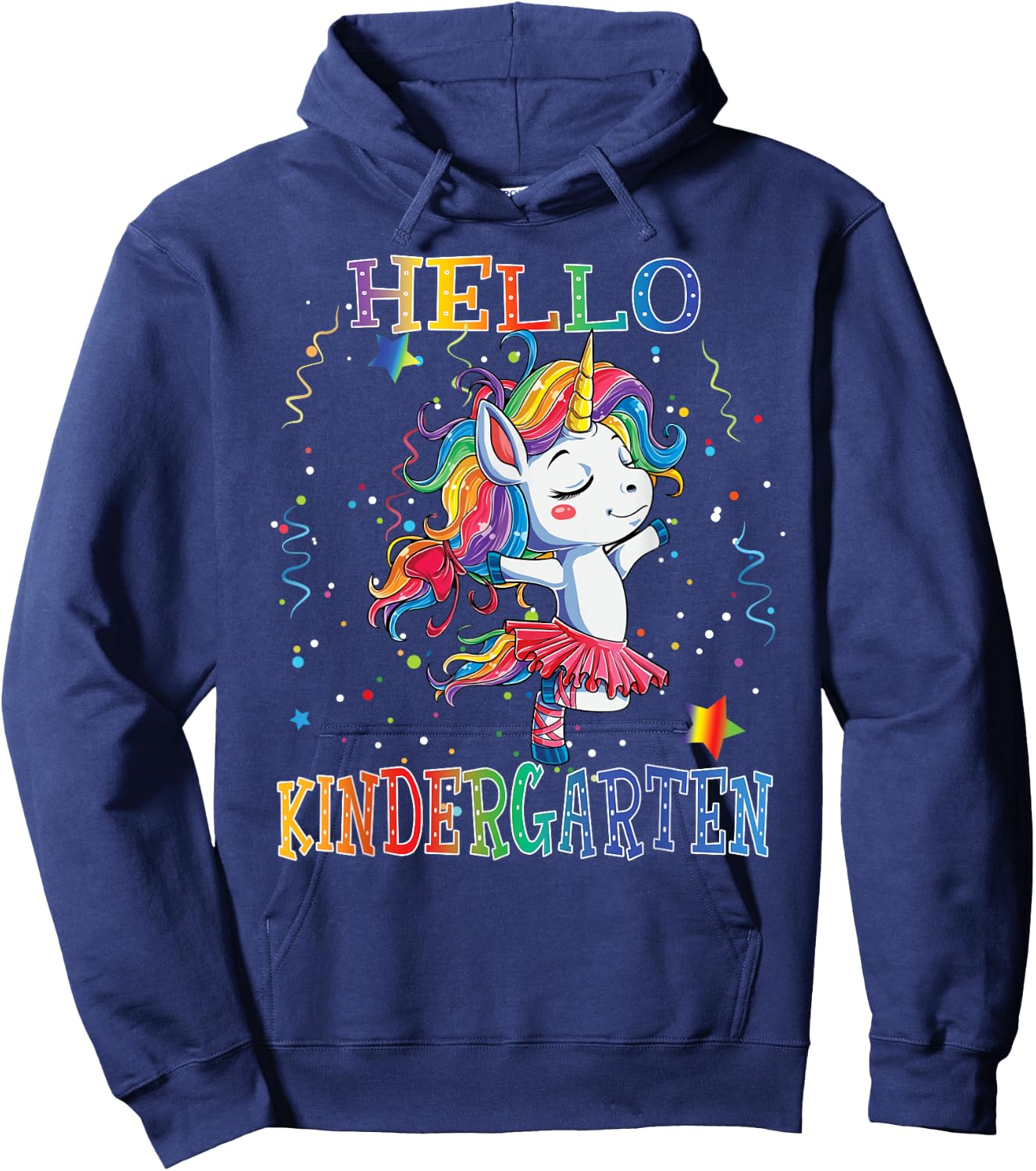 Hello Kindergarten Cute Unicorn First Day Of School Gifts Hoodie - Hoodie | Navy