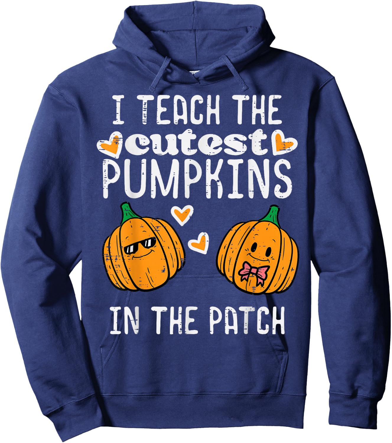 Teach Cutest Pumpkins Patch Halloween Teacher Costume Women Hoodie - Hoodie | Navy
