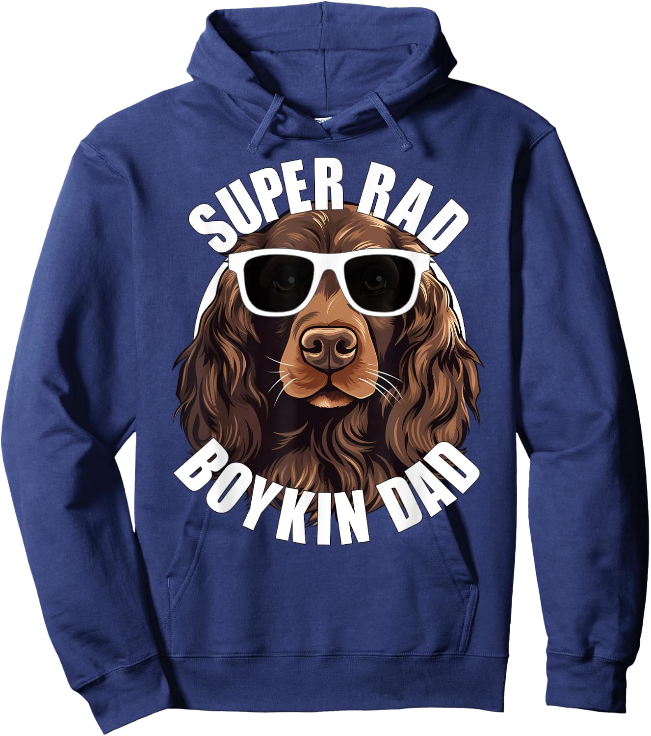 Boykin Spaniel Dad Funny Super Rad Puppy Dog Father Hoodie - Hoodie | Navy