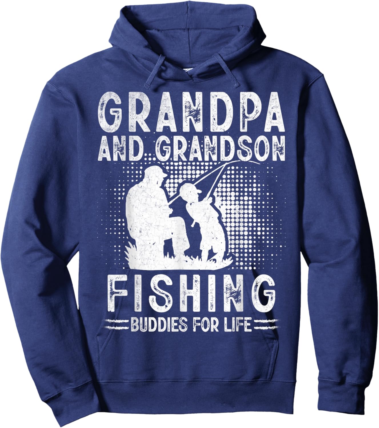 Grandpa and Grandson Fishing Buddies for Life Matching Hoodie - Hoodie | Navy