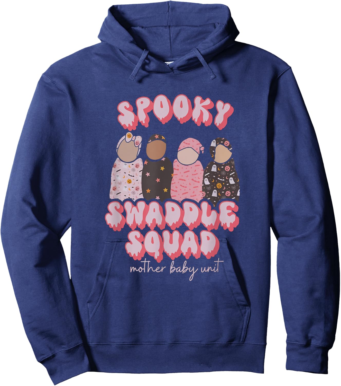 Spooky Swaddle Squad Halloween Nurse Mother Baby Unit Hoodie - Hoodie | Navy
