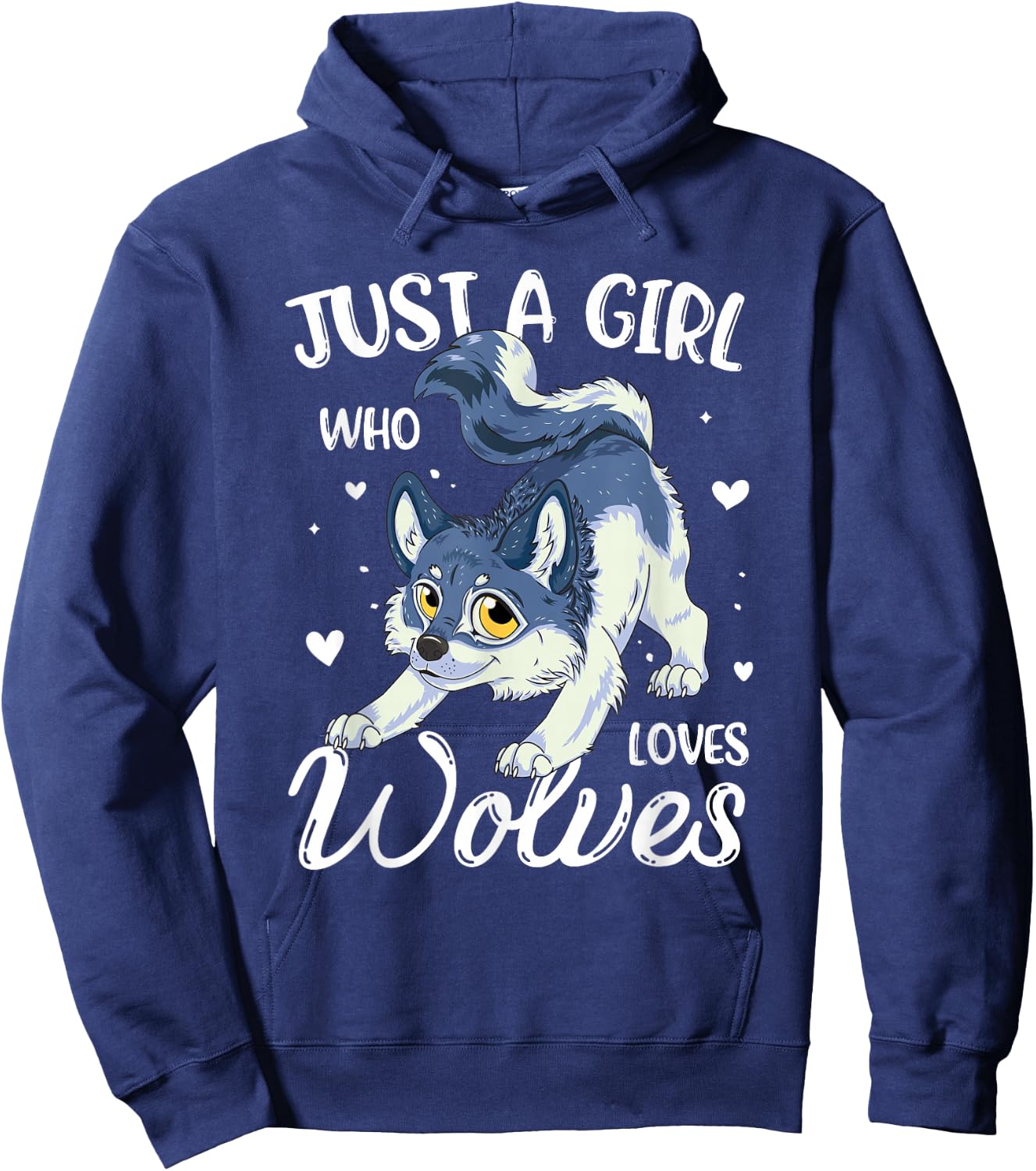 Just A Girl Who Loves Wolves Wolf Lover Women Hoodie - Hoodie | Navy