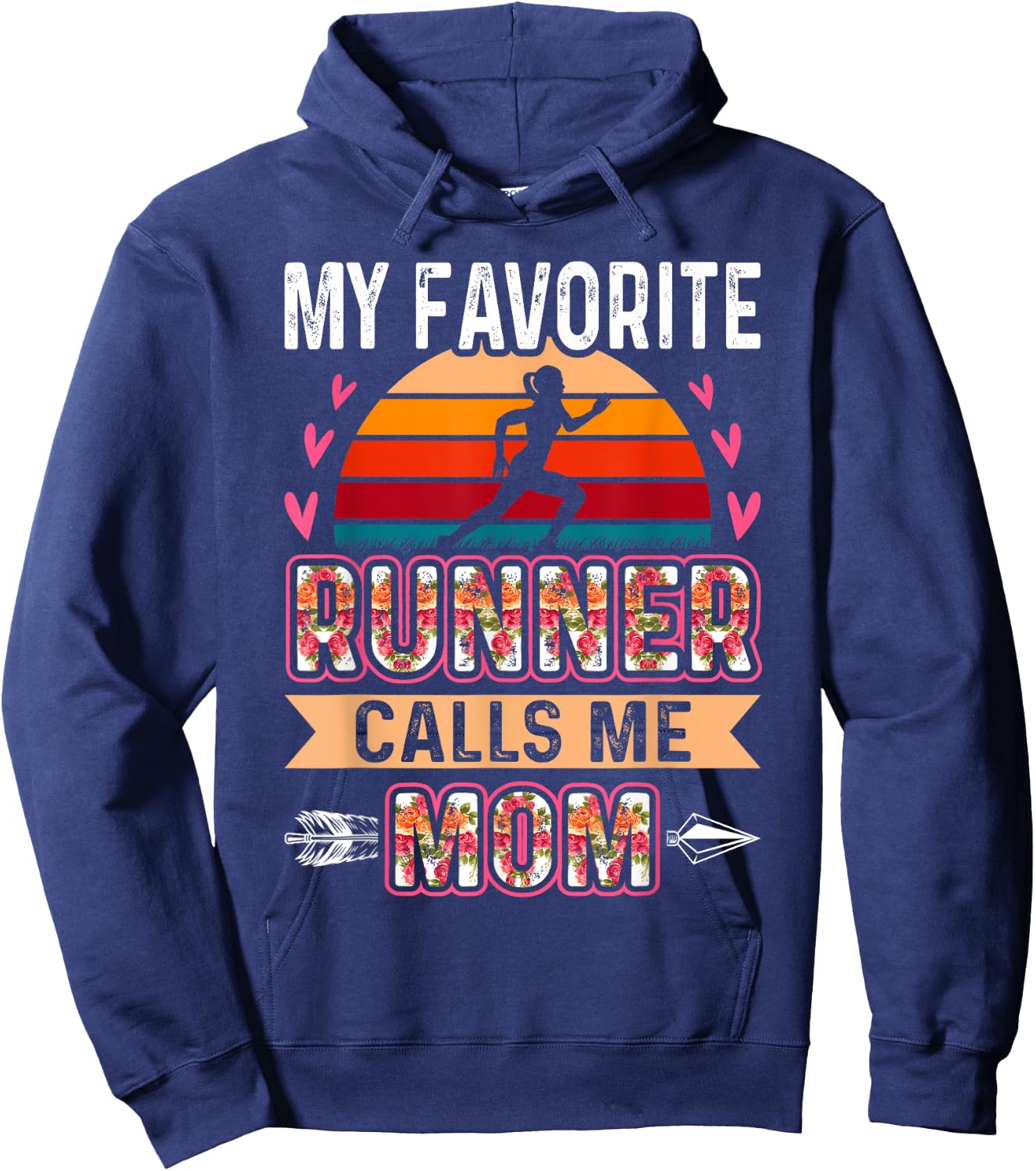 My Favorite Cross Country Runner Calls Me Mom Funny Hoodie - Hoodie | Navy