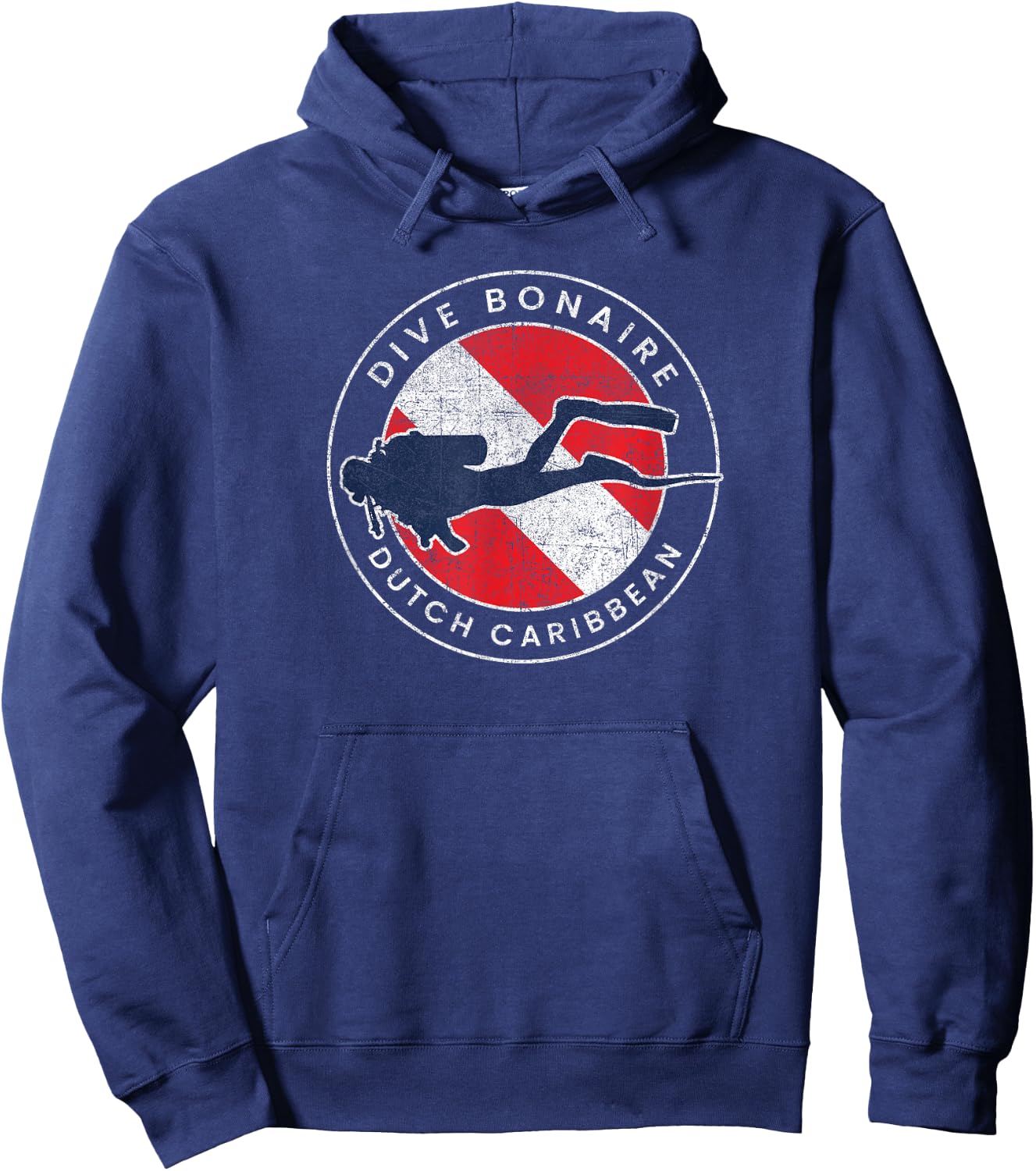 Retro Dive Bonaire Scuba Diver Vintage Dive Flag Hoodie - Hoodie | Navy