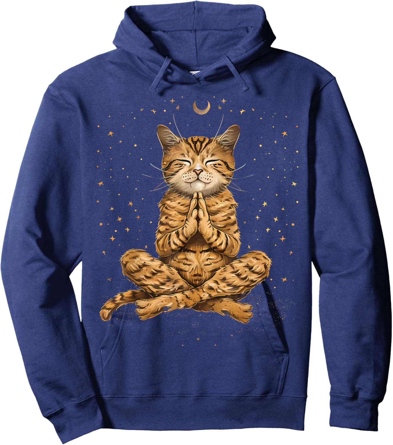 Cat Meditation Zen Buddha Spirituality Hindu Buddhist Women Kids Hoodie - Hoodie | Navy