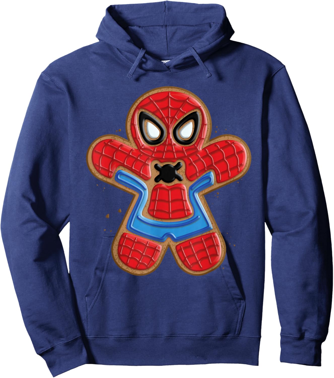 Marvel Spider-Man Holiday Christmas Gingerbread Man Cookie Hoodie - Hoodie | Navy