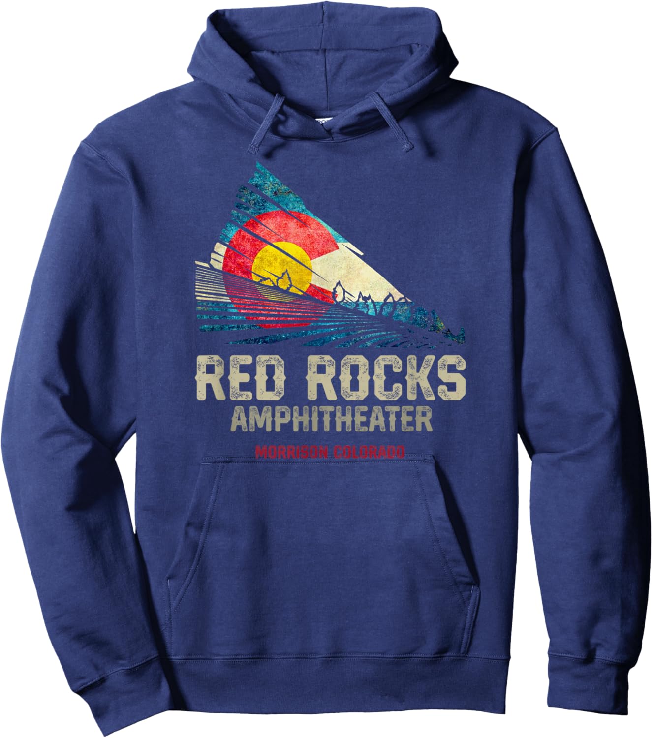 Red Rocks Amphitheater - Colorado C - State Flag Hoodie - Hoodie | Navy