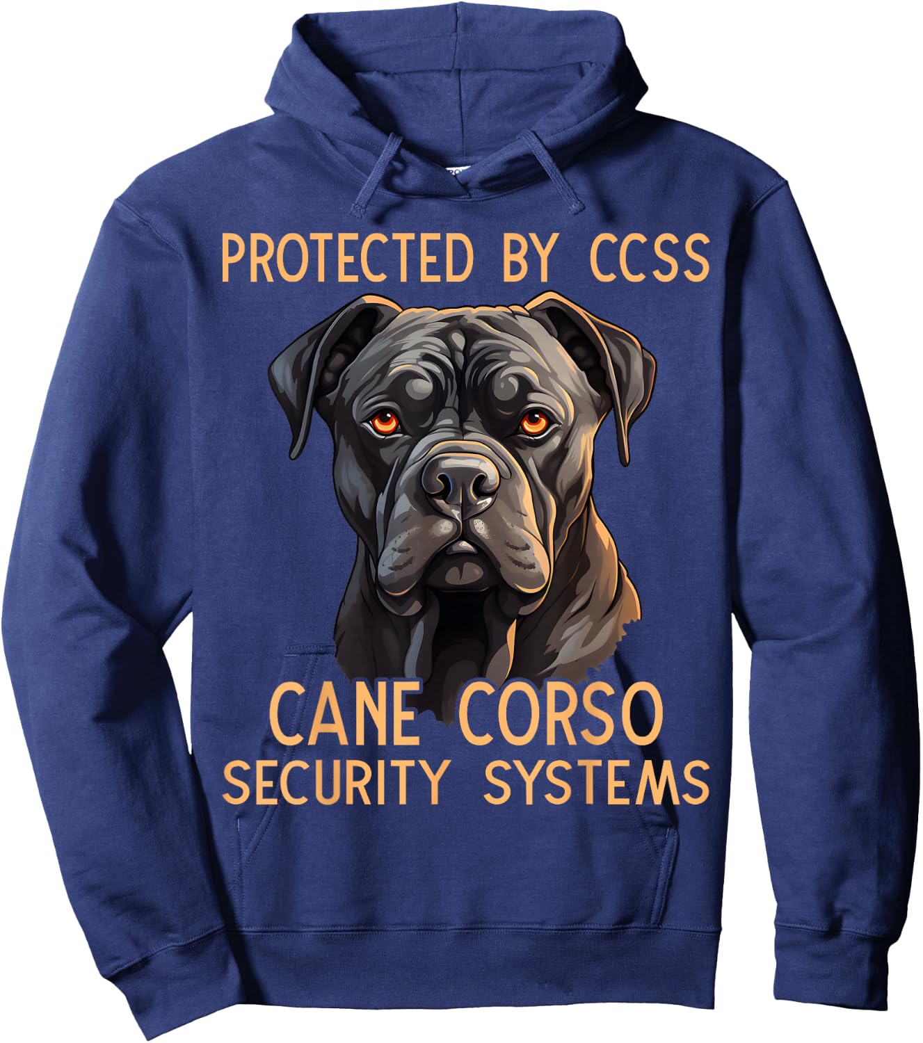 Black Corso Italiano Owner Plush Collar Dog Cane Corso Hoodie - Hoodie | Navy