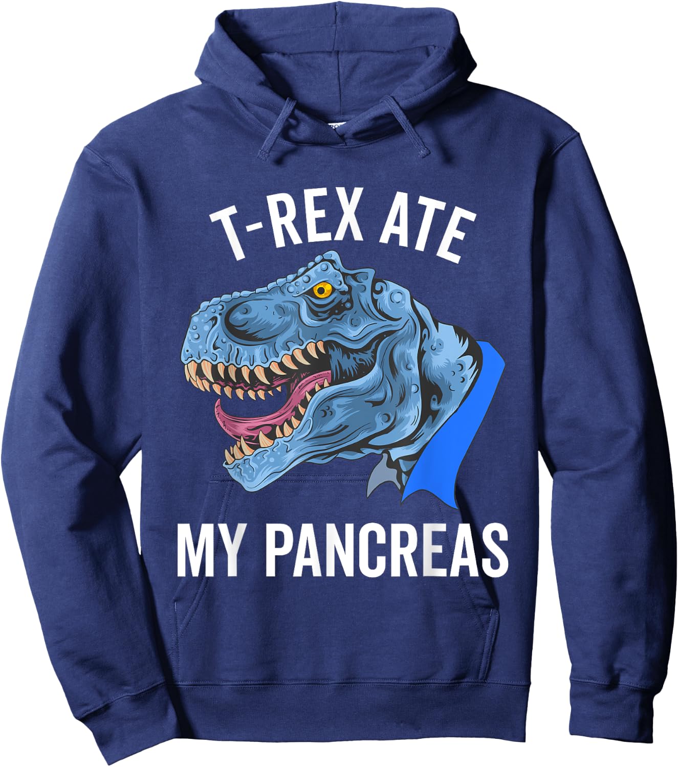 T-Rex Ate My Pancreas T1D Diabetic Type One Funny Gift Hoodie - Hoodie | Navy