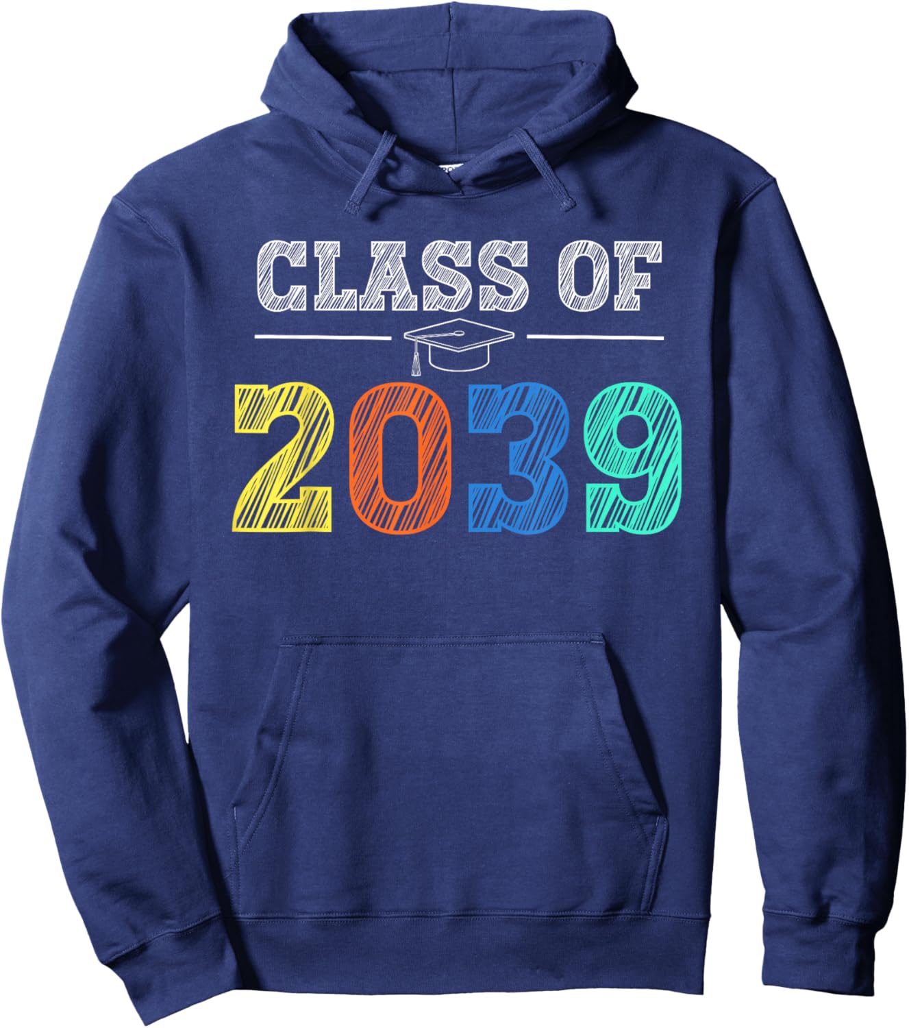 Class of 2039 Grow With Me First Day of School Graduation Hoodie - Hoodie | Navy