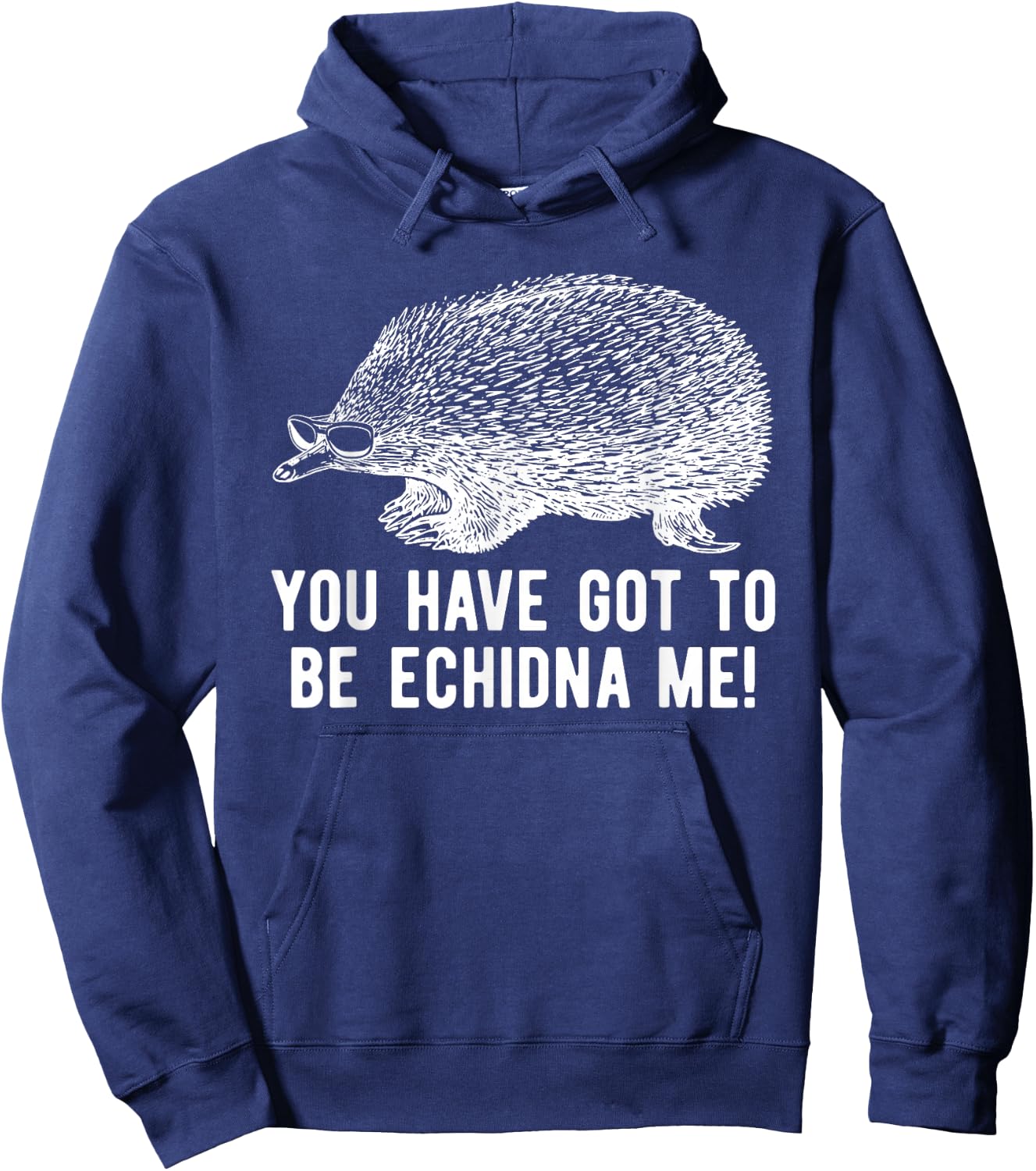 Funny Echidna With Sunglasses Spiny Mammal Pun Hoodie - Hoodie | Navy