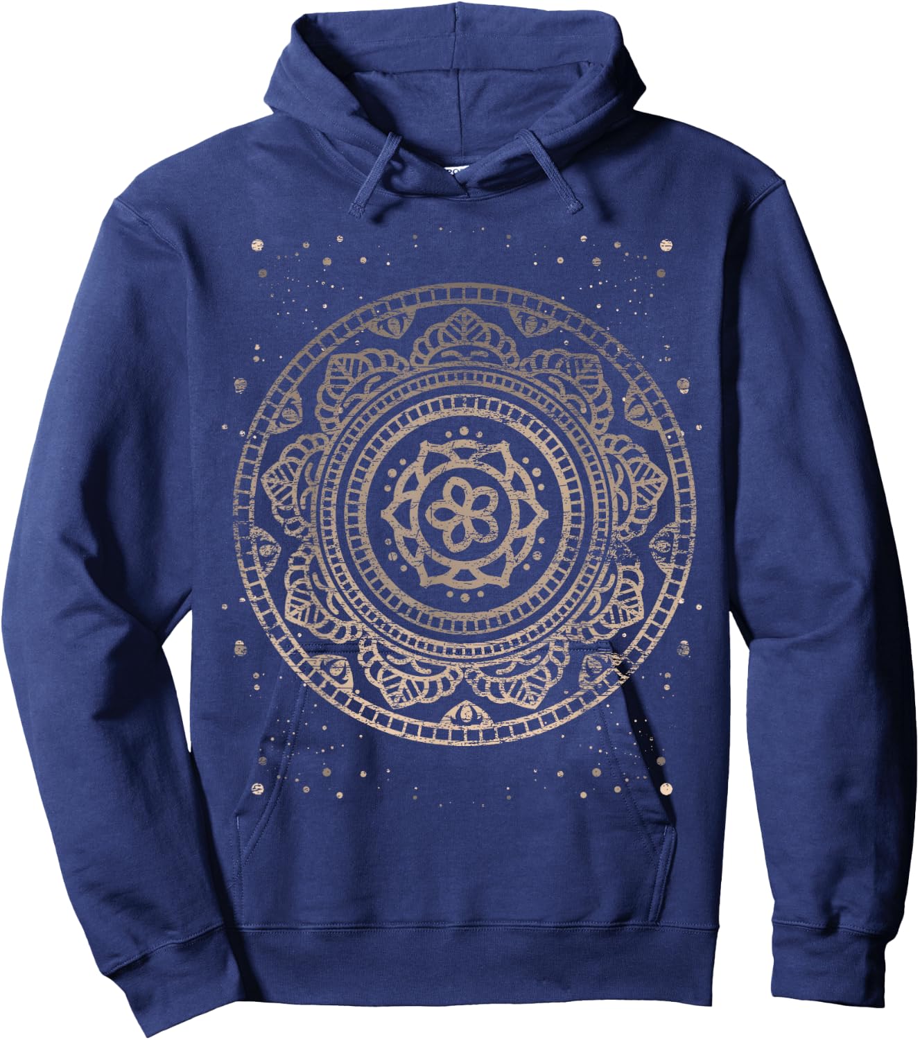 Sacred Fractal Geometry Vintage Mandala Hoodie - Hoodie | Navy