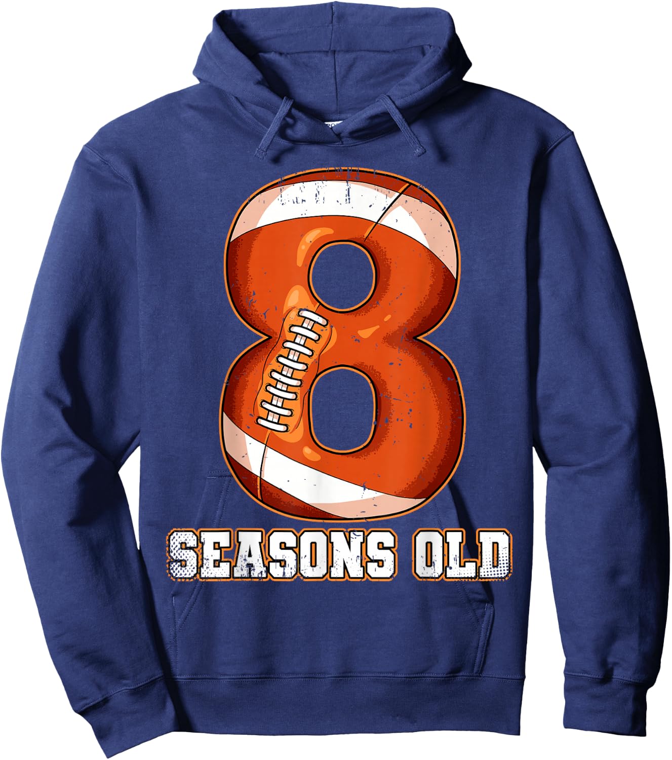8th Birthday Football Hoodie - Hoodie | Navy