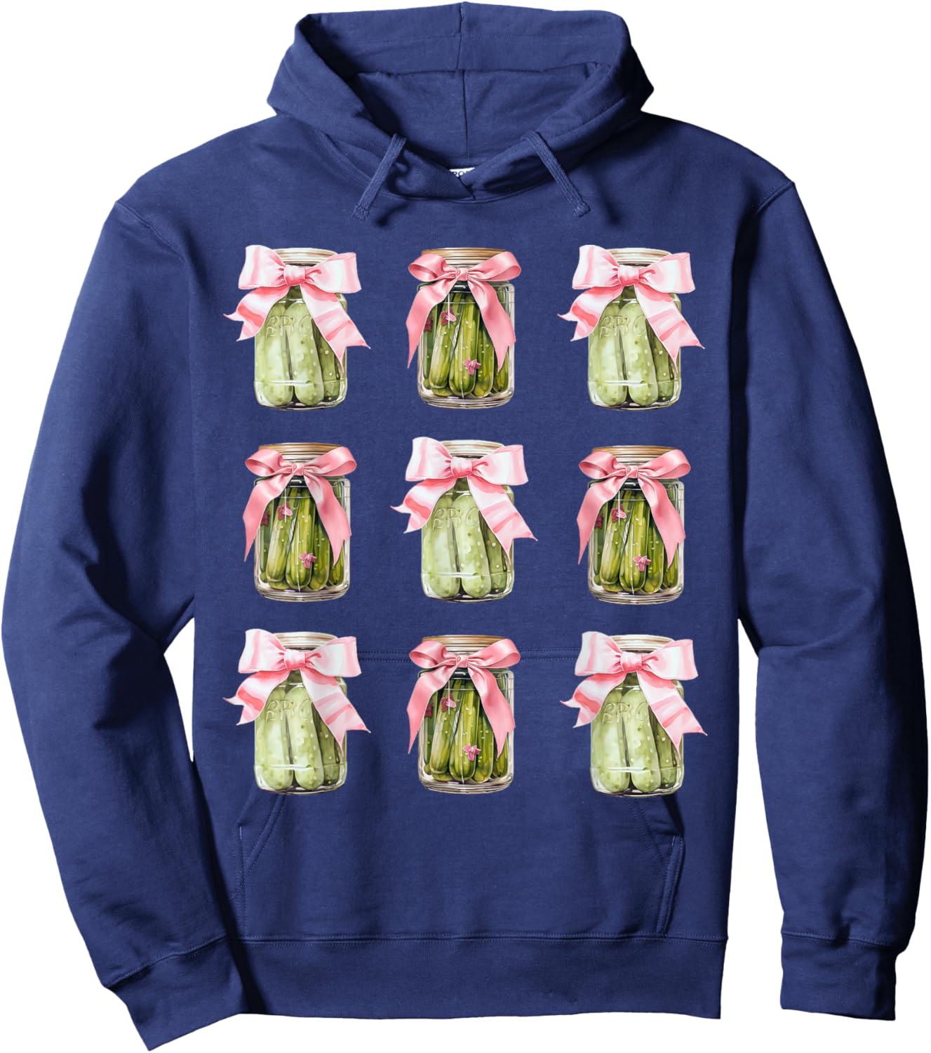 Pickle Jar Women Coquette Bow Pickle Party Birthday Girl Hoodie - Hoodie | Navy