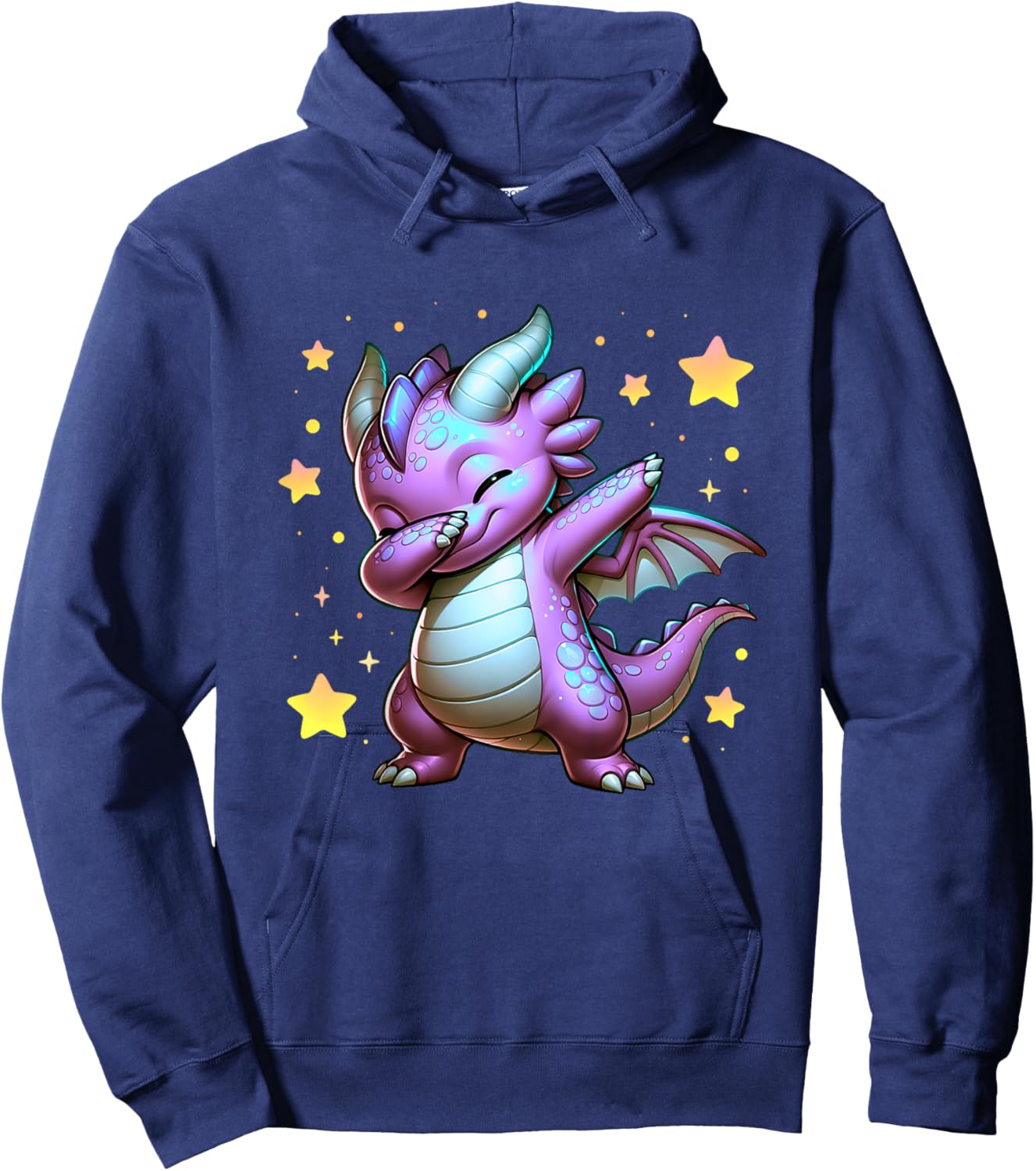 Kids Dragon Dabbing Cute Ren Faire Graphic Toddler Girl Boy Funny Hoodie - Hoodie | Navy