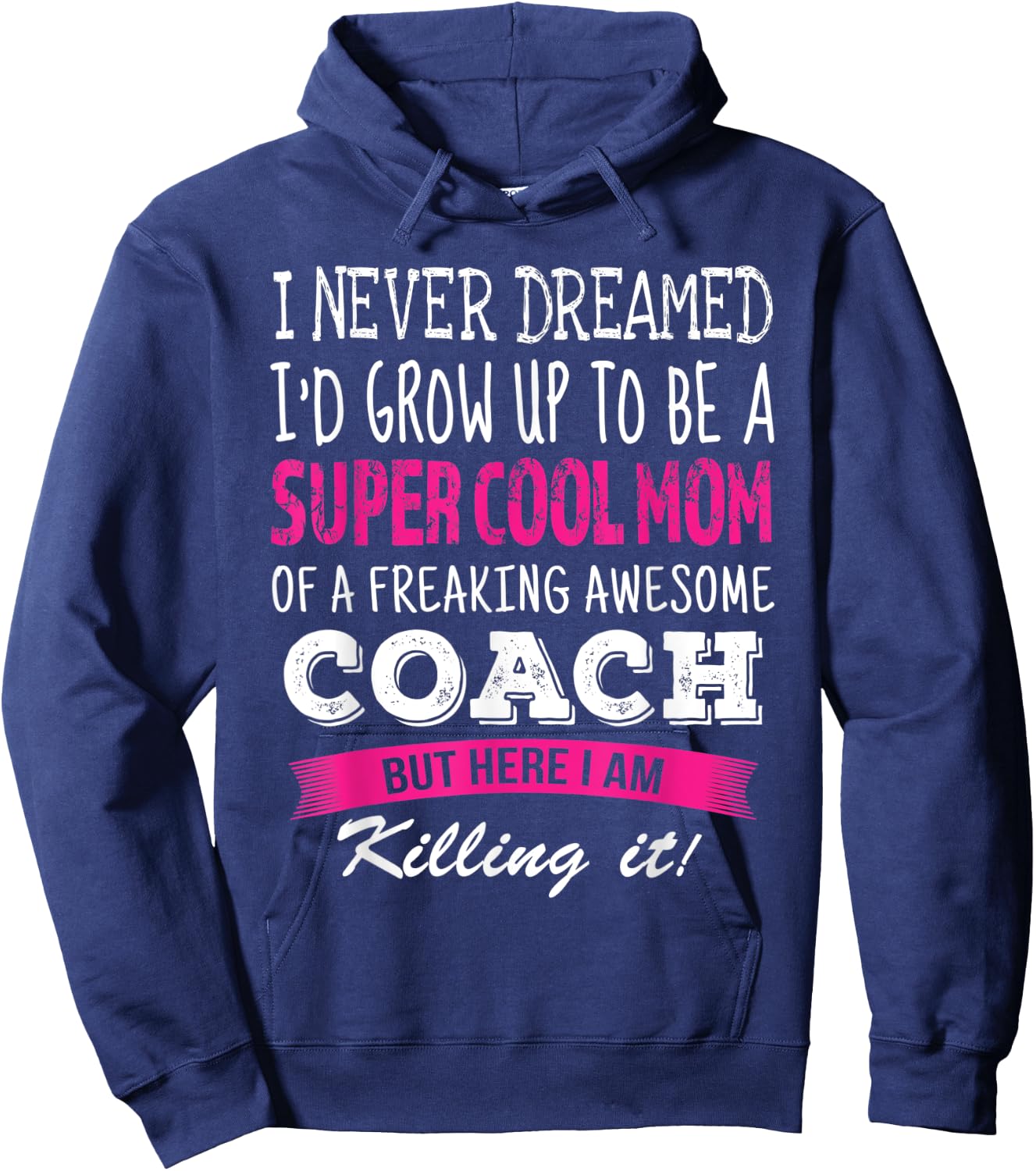 Mom of Coach Funny I Never Dreamed Coach's Mom Hoodie - Hoodie | Navy