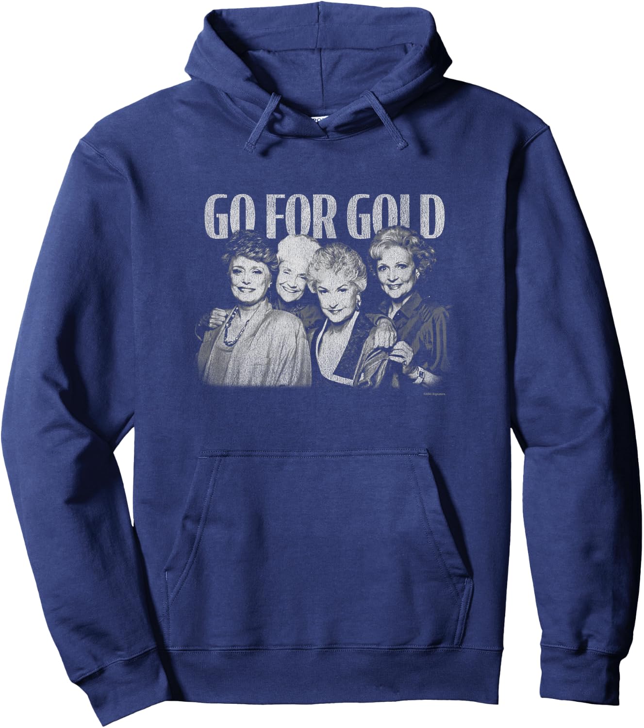 The Golden Girls Go For Gold Vintage Group Shot Chest Logo Hoodie - Hoodie | Navy