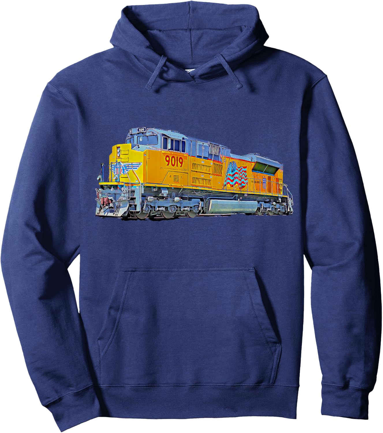 Freight Train Union Pacific Engine Hoodie - Hoodie | Navy