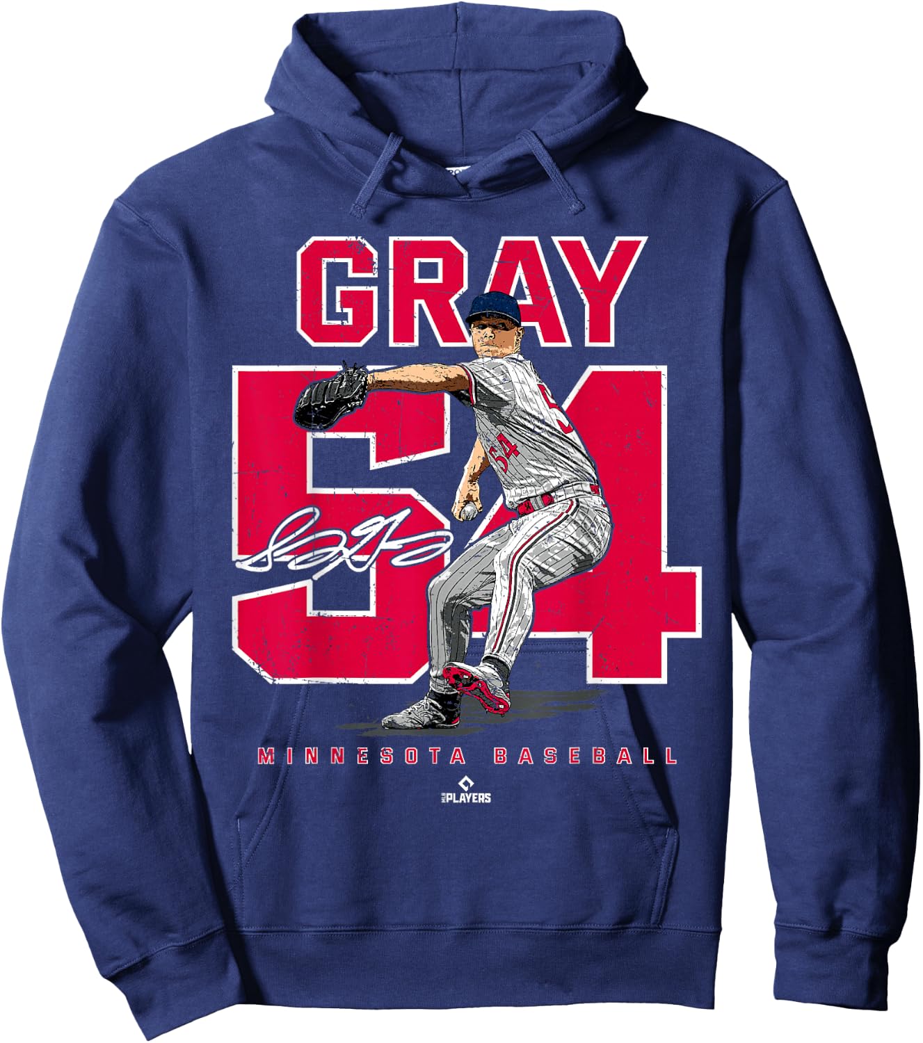 Number and Portrait Sonny Gray Minnesota MLBPA Hoodie - Hoodie | Navy