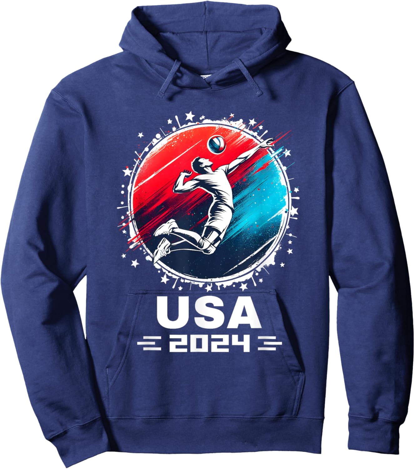 Volleyball Team 2024 Volleyball Apparel 2024 USA Team 2024 Hoodie - Hoodie | Navy