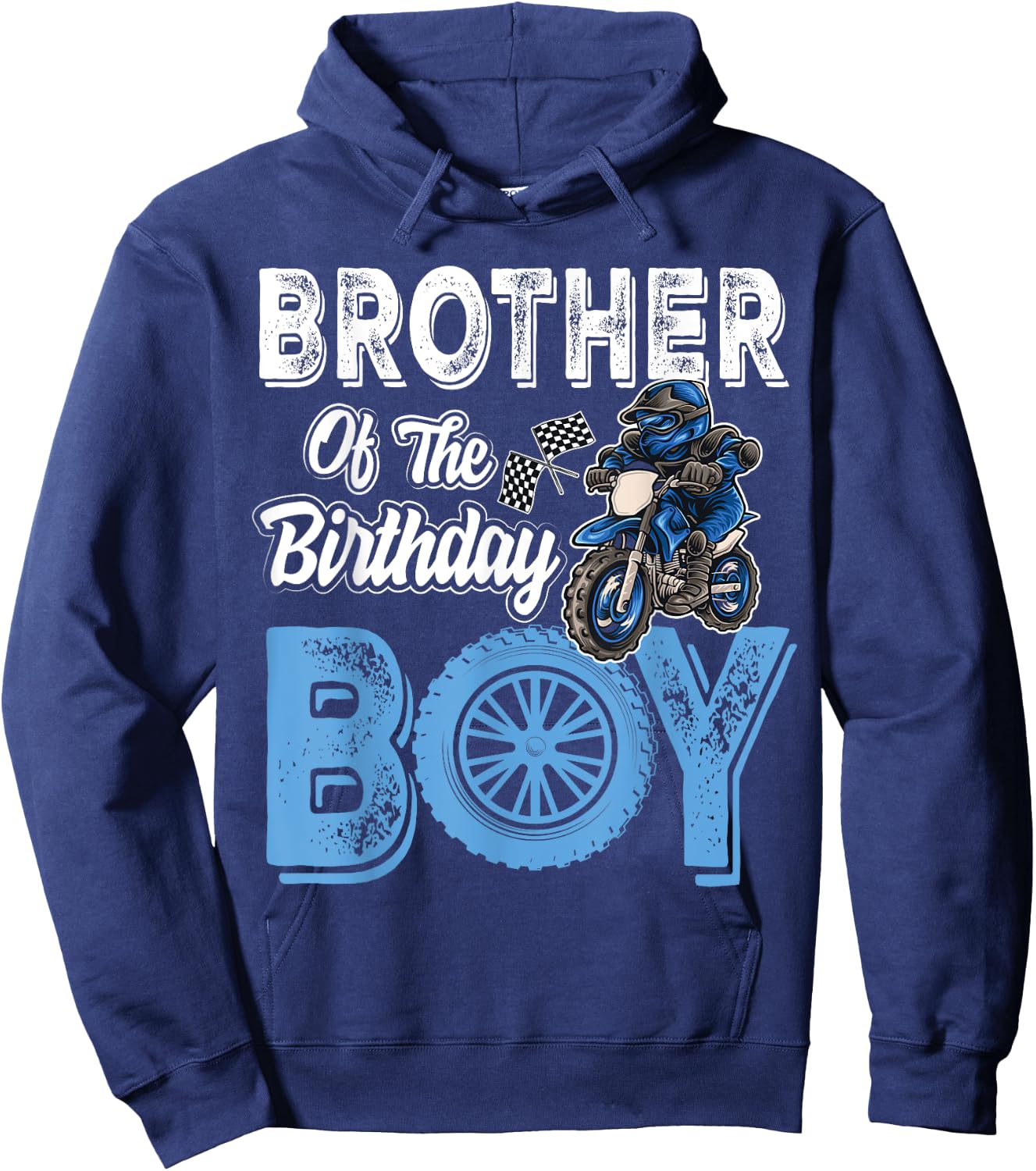 Brother of the Birthday Boy Dirt Bike B-day motocross Party Hoodie - Hoodie | Navy