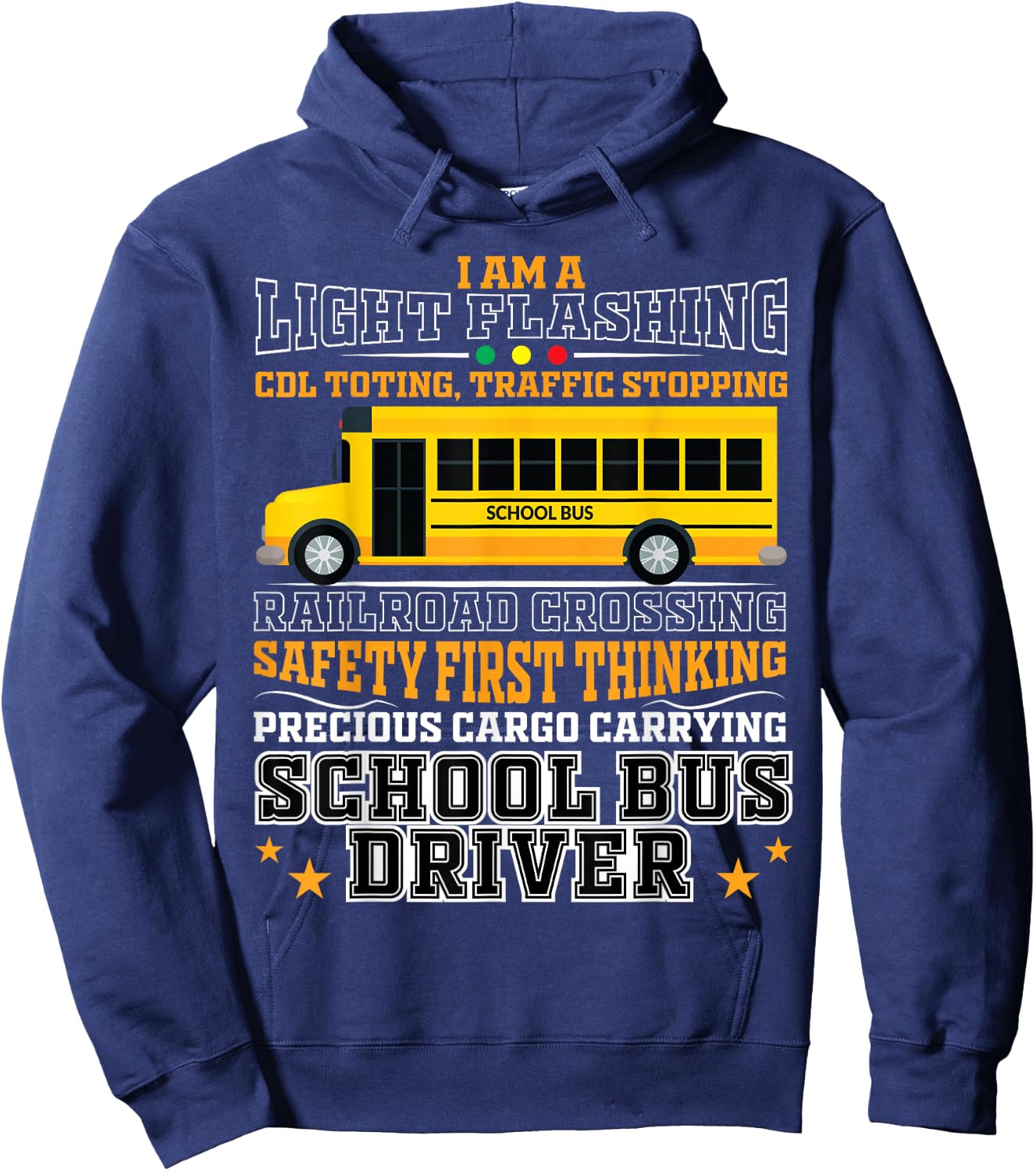 Railroad Crossing School Bus Driver Design for a Bus Driver Hoodie - Hoodie | Navy