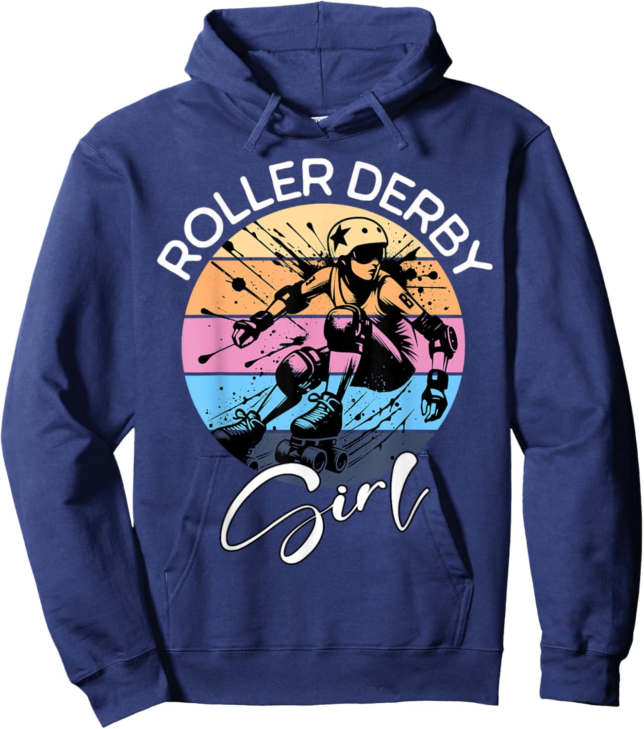 Roller Derby Girl Playing Roller Derby Hoodie - Hoodie | Navy