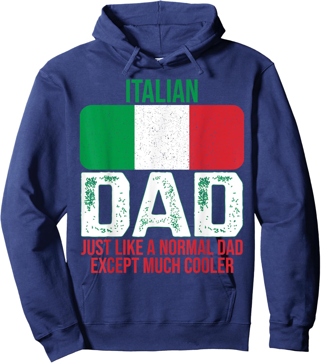 Vintage Italian Dad Italy Flag Design For Father's Day Hoodie - Hoodie | Navy