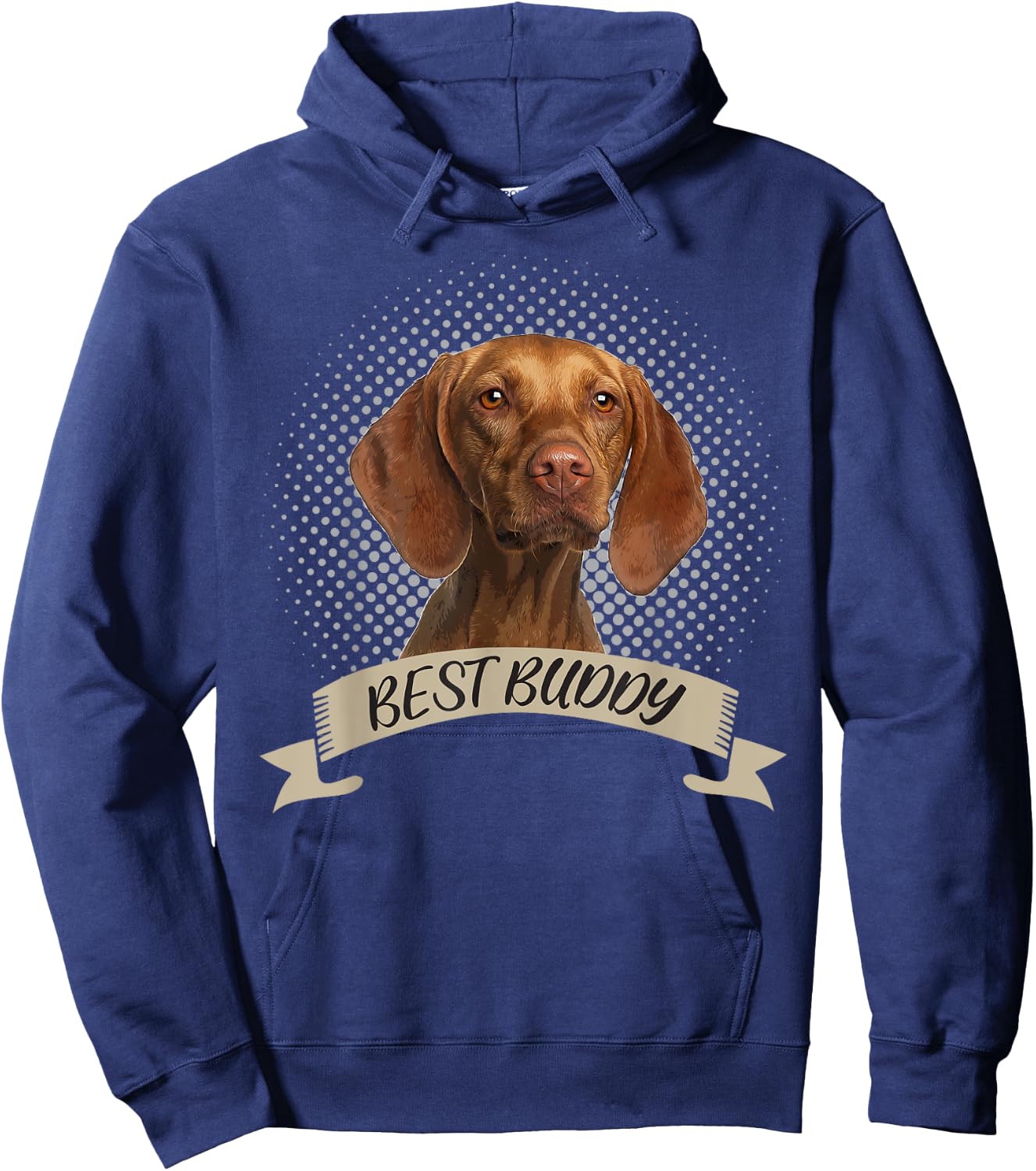 Short Haired Hungarian Magyar Vizsla Best Buddy Portrait Hoodie - Hoodie | Navy