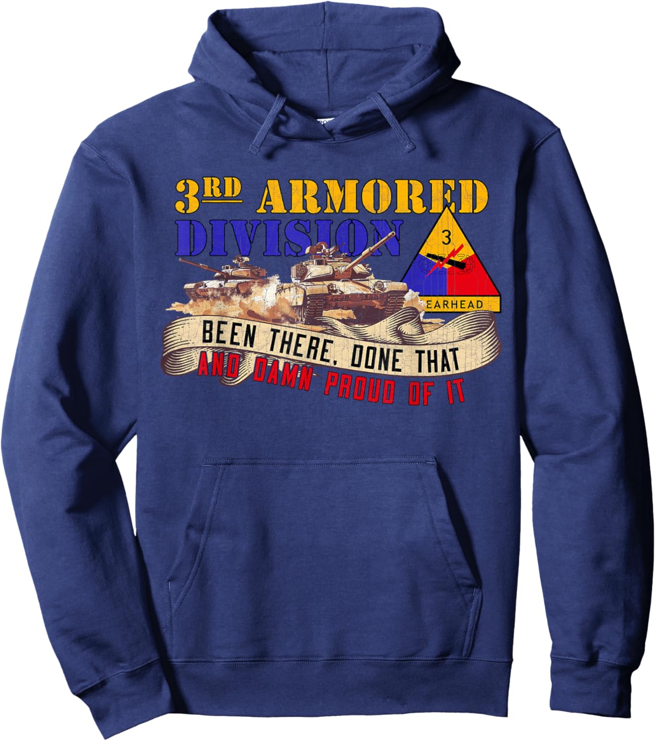 3rd Armored Division 3rd AD Spearhead Veteran Day Gifts Hoodie - Hoodie | Navy