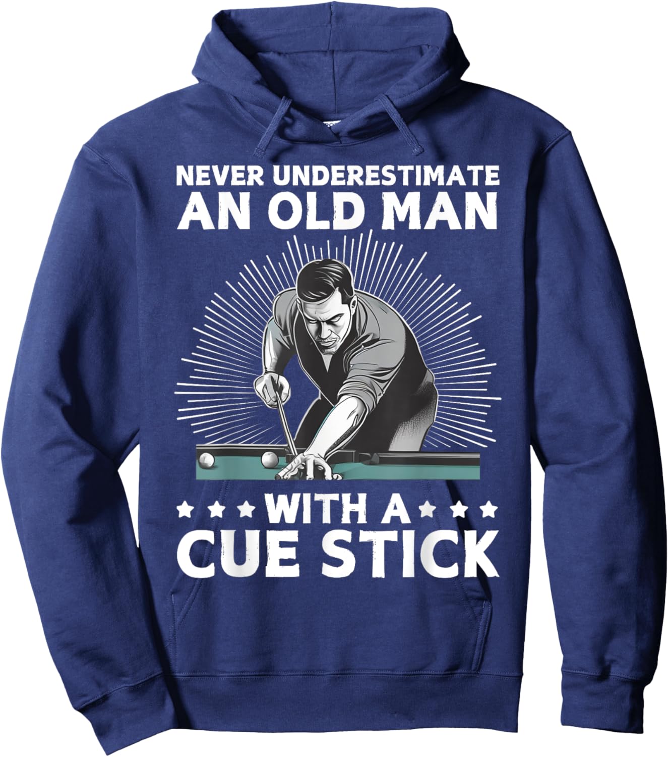 Best Pool Art Grandpa Billiard Player Pool Lover Hoodie - Hoodie | Navy