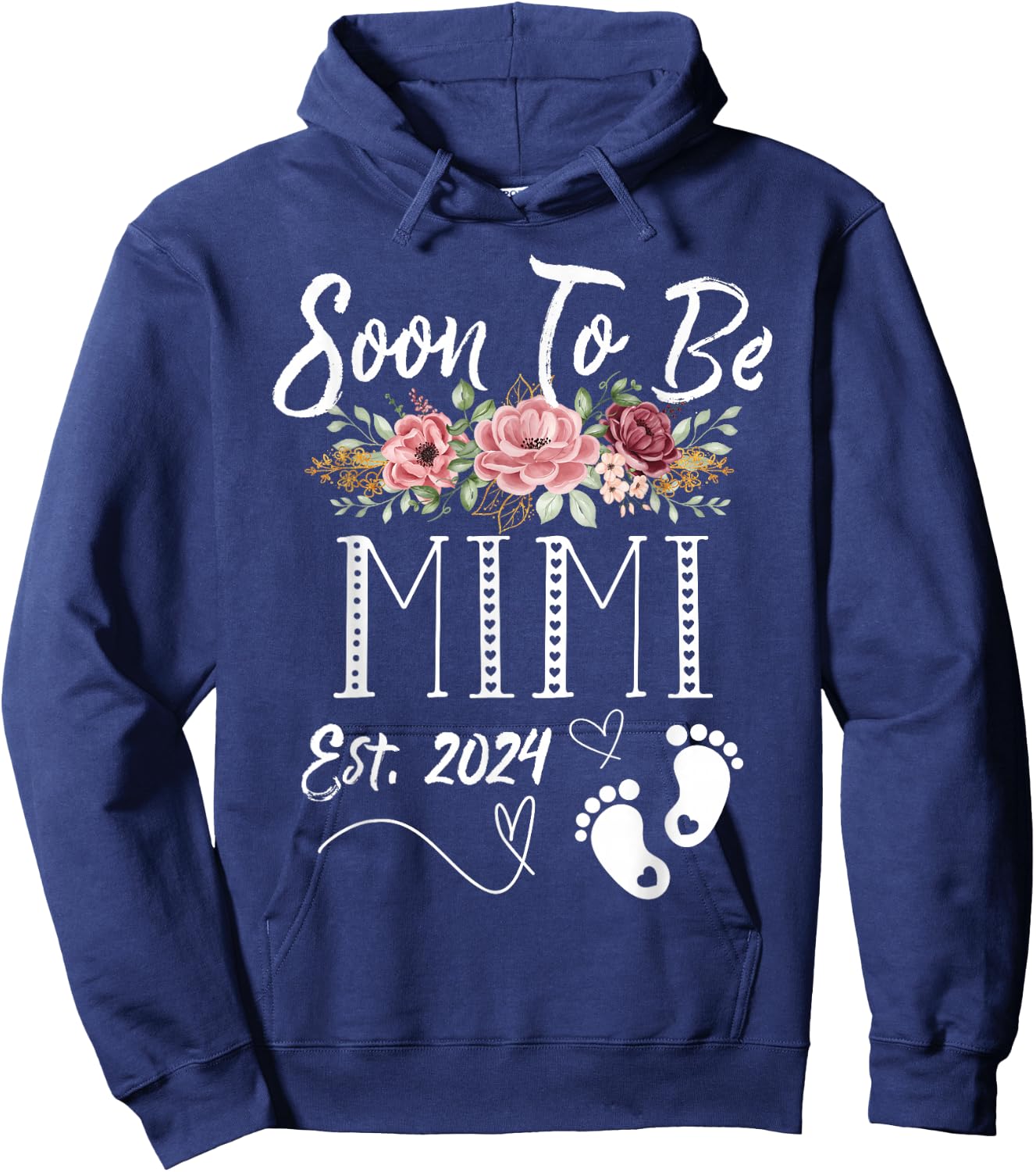 Soon To Be Mimi Est 2024 1st Time New Baby Shower Family Hoodie - Hoodie | Navy