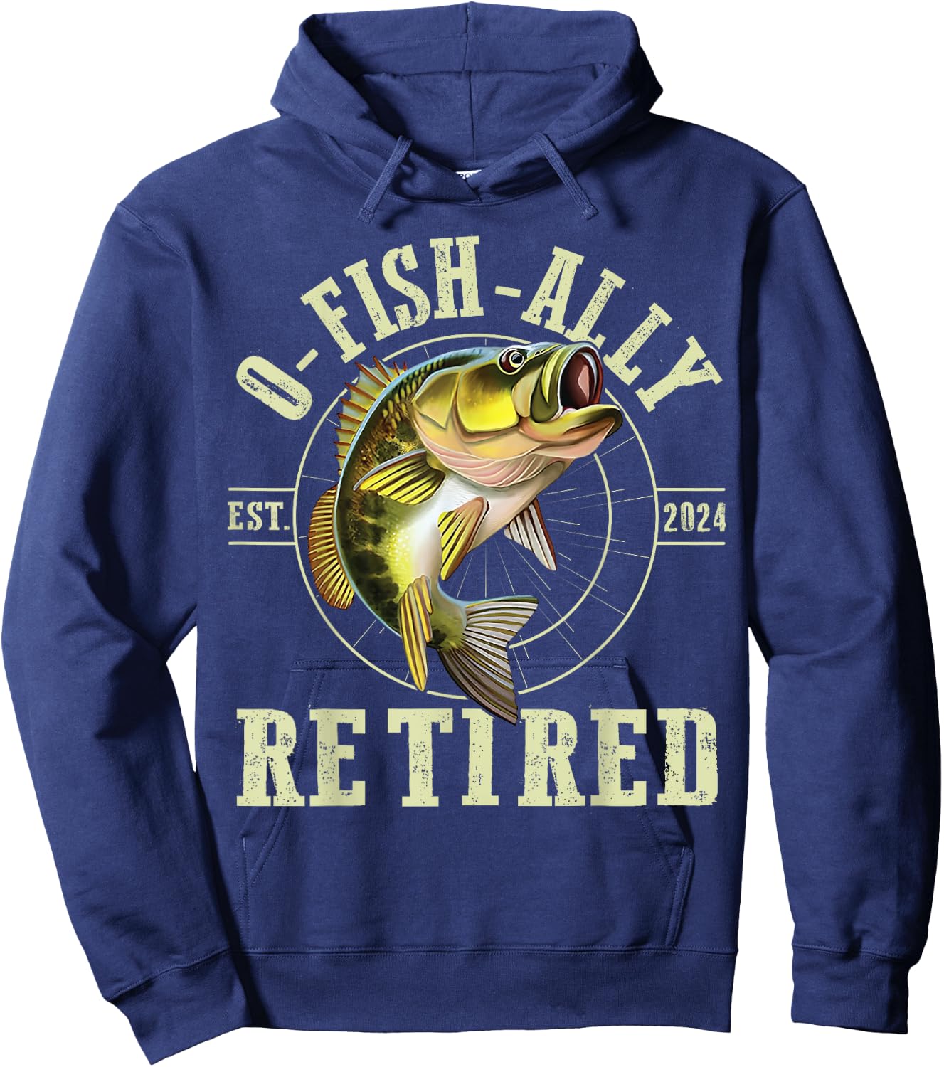 O Fish Ally Retired Since 2024 Fishing Retirement Lovers Hoodie - Hoodie | Navy