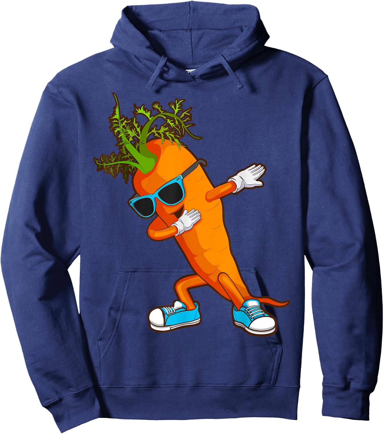 Funny Dabbing Carrot Gift | Cute Vegetable Lover Men Women Hoodie - Hoodie | Navy