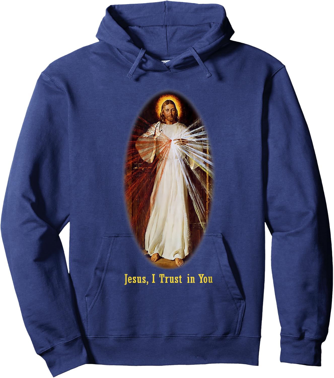 Divine Mercy Jesus I trust in You Hoodie - Hoodie | Navy